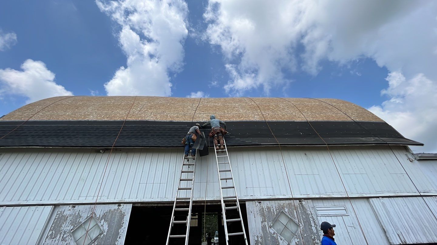 Barn Roofing Installation using GAF Timberline HDZ Charcoal by Nitro Roofing and Construction