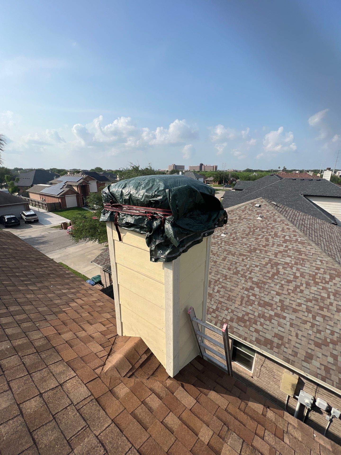 Chimney looks good but its BAD! by Bayfront Roofing and Construction