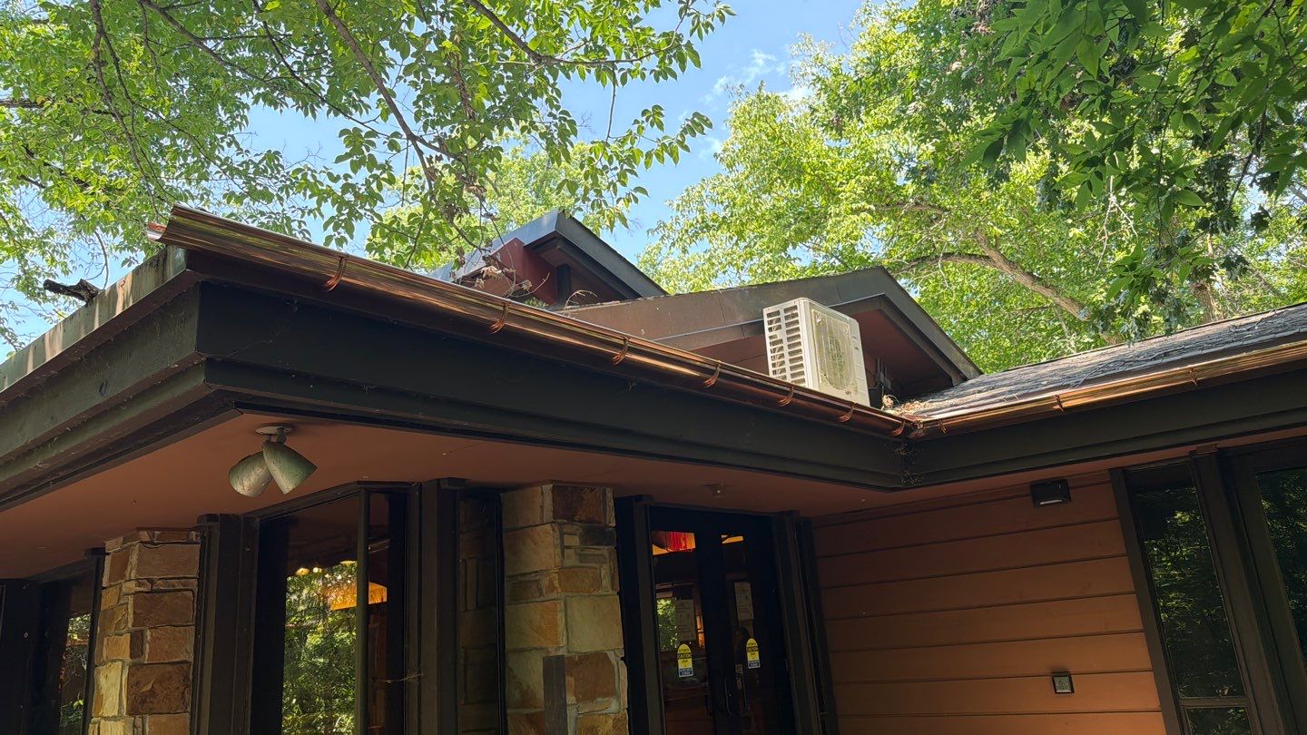 Copper Gutter Installation and Shingle Roof Replacement in Sulphur by BANA Roofing and Solar Supply