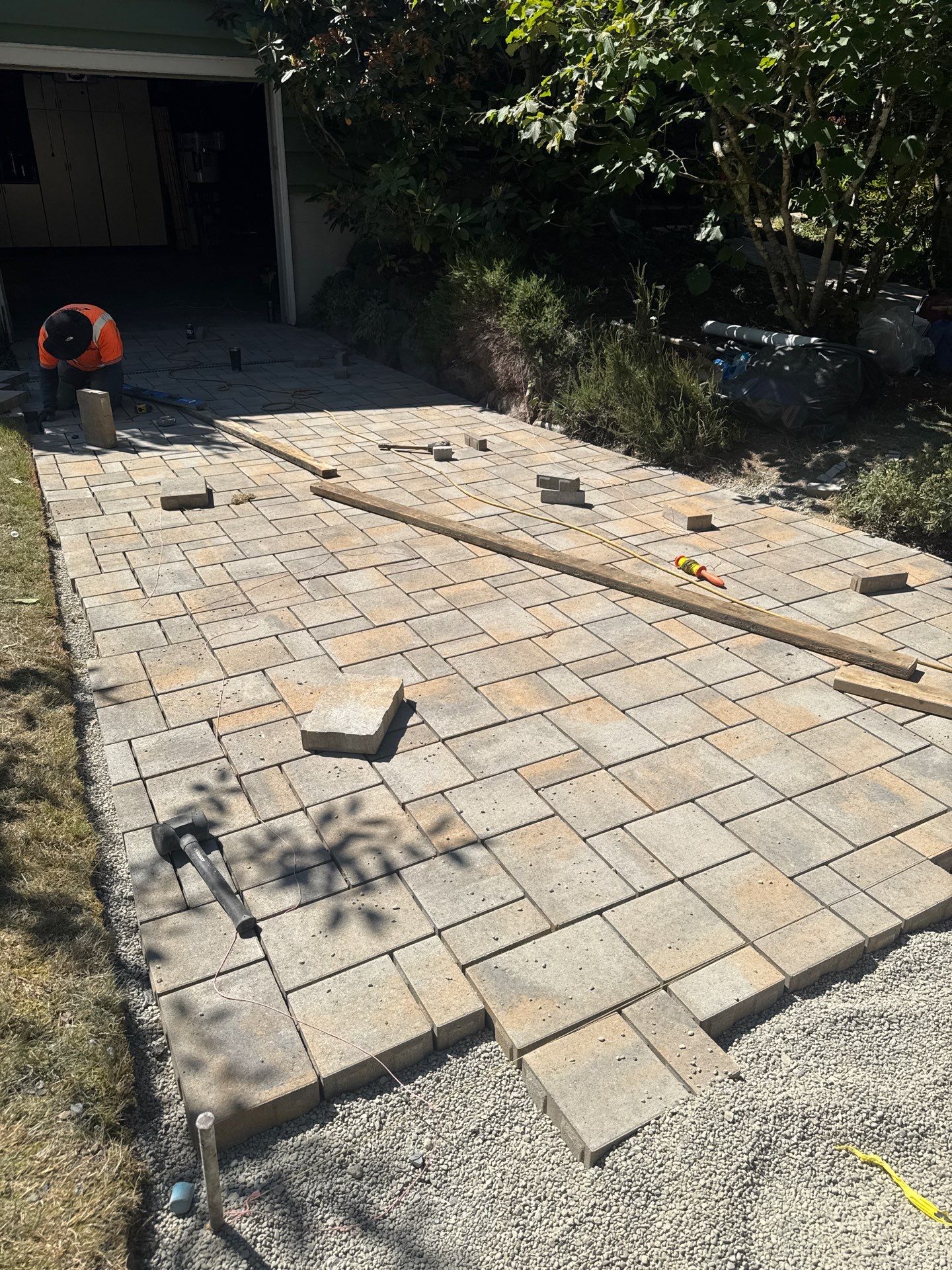 Pavers Driveway & Walkway with Concrete Lip | Seattle  by Jireh Asphalt & Concrete Inc 