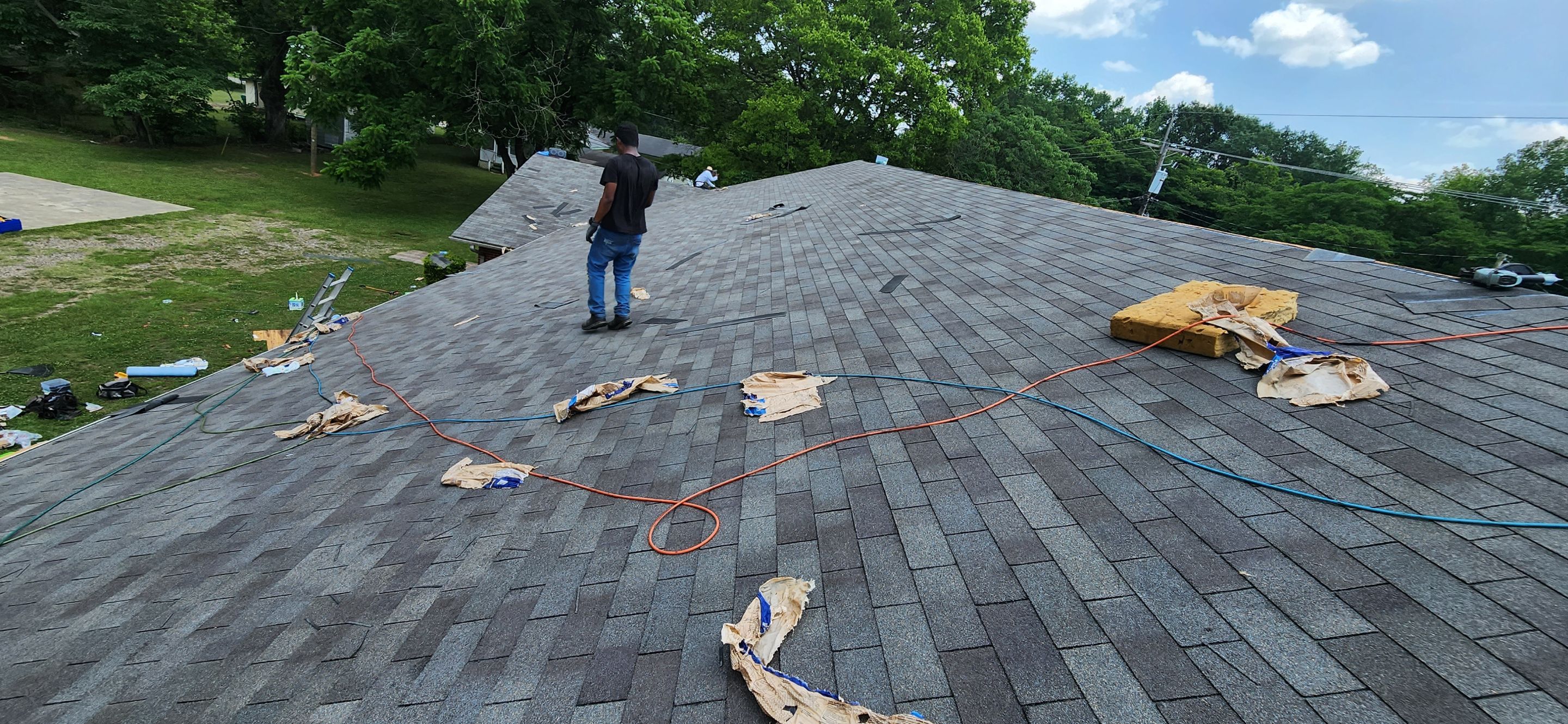 Storm Restoration Reroof: 25 Year 3-Tab Shingle by Hostetler Roofing