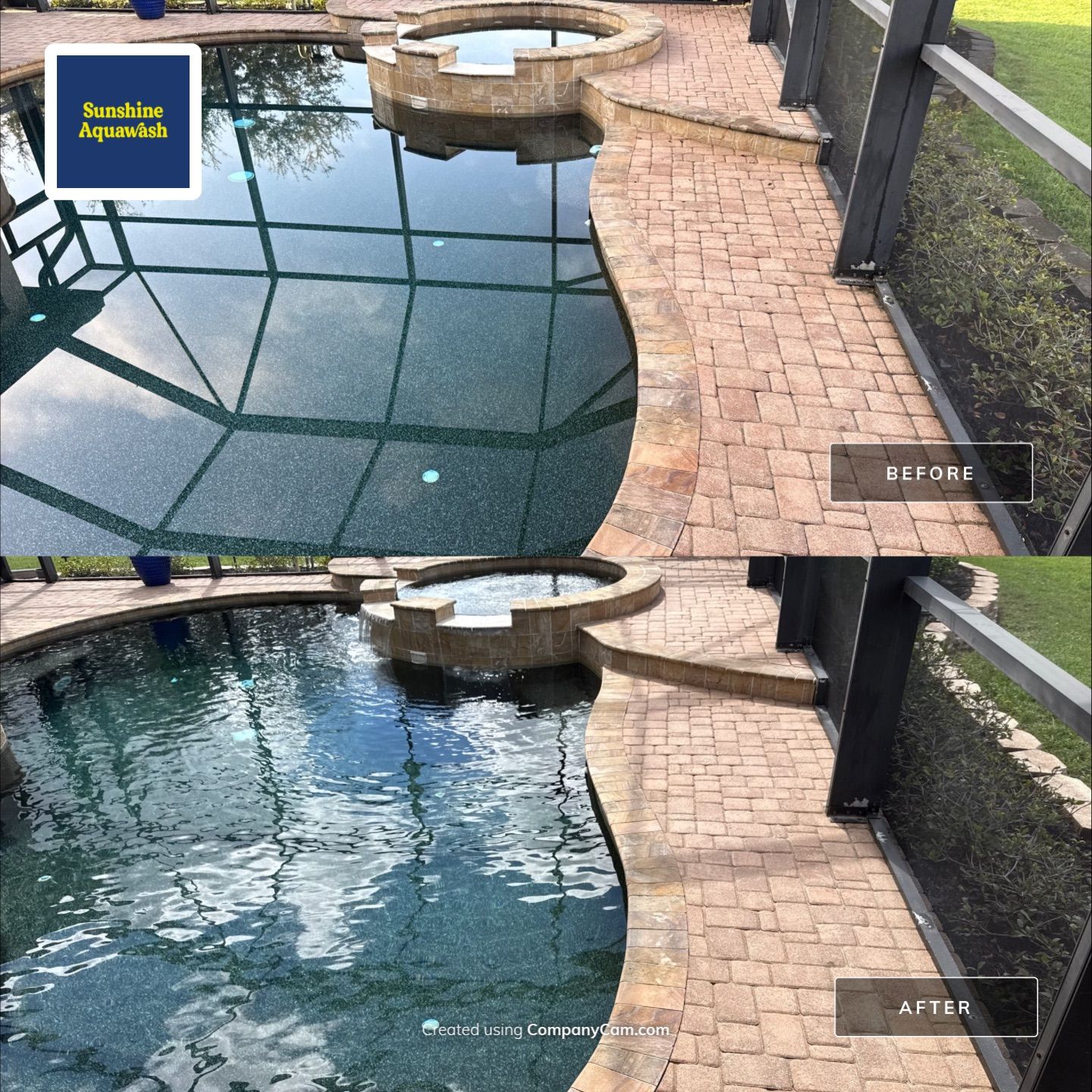 Tile Roof, Paver Pool Deck & Flowerbed Curbing Cleaning | Winding River Bradenton, FL Transformation by Sunshine AquaWash