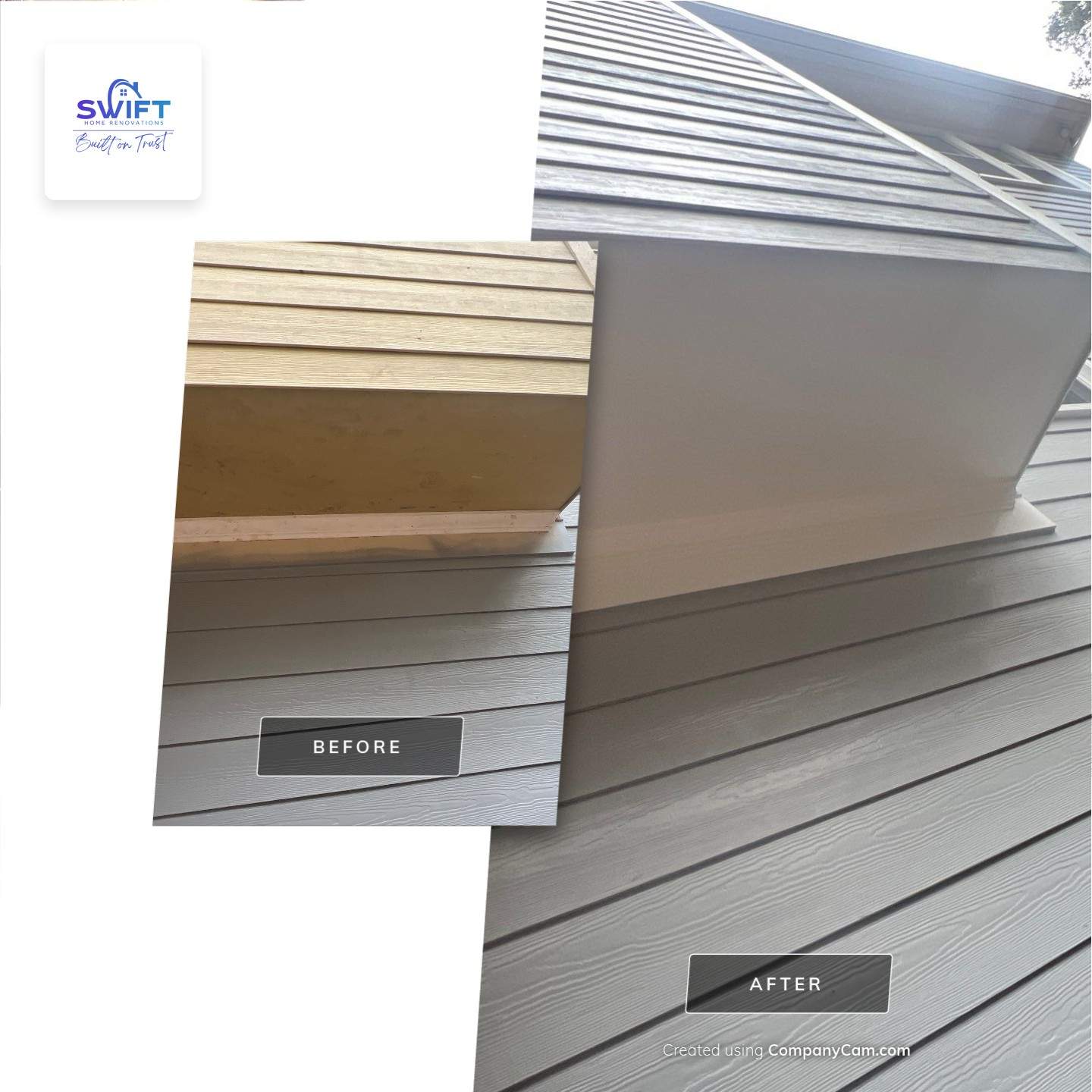 Chimney Siding Reconstruction and Full Exterior Painting in Marietta by Swift Home Renovations