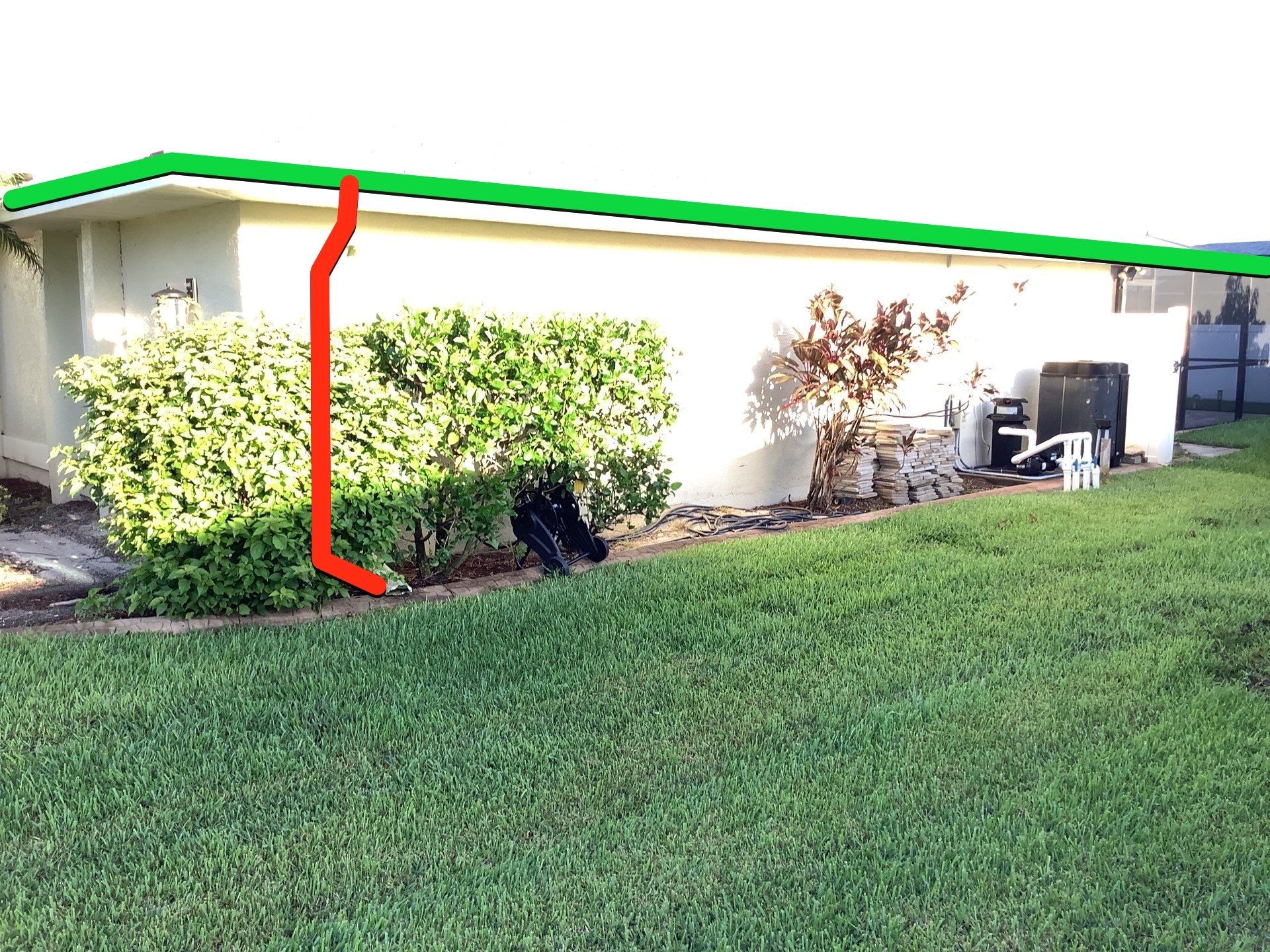Downspout Installation using 3X4 Elbow Downspout in Cape Coral by Gutter Professors