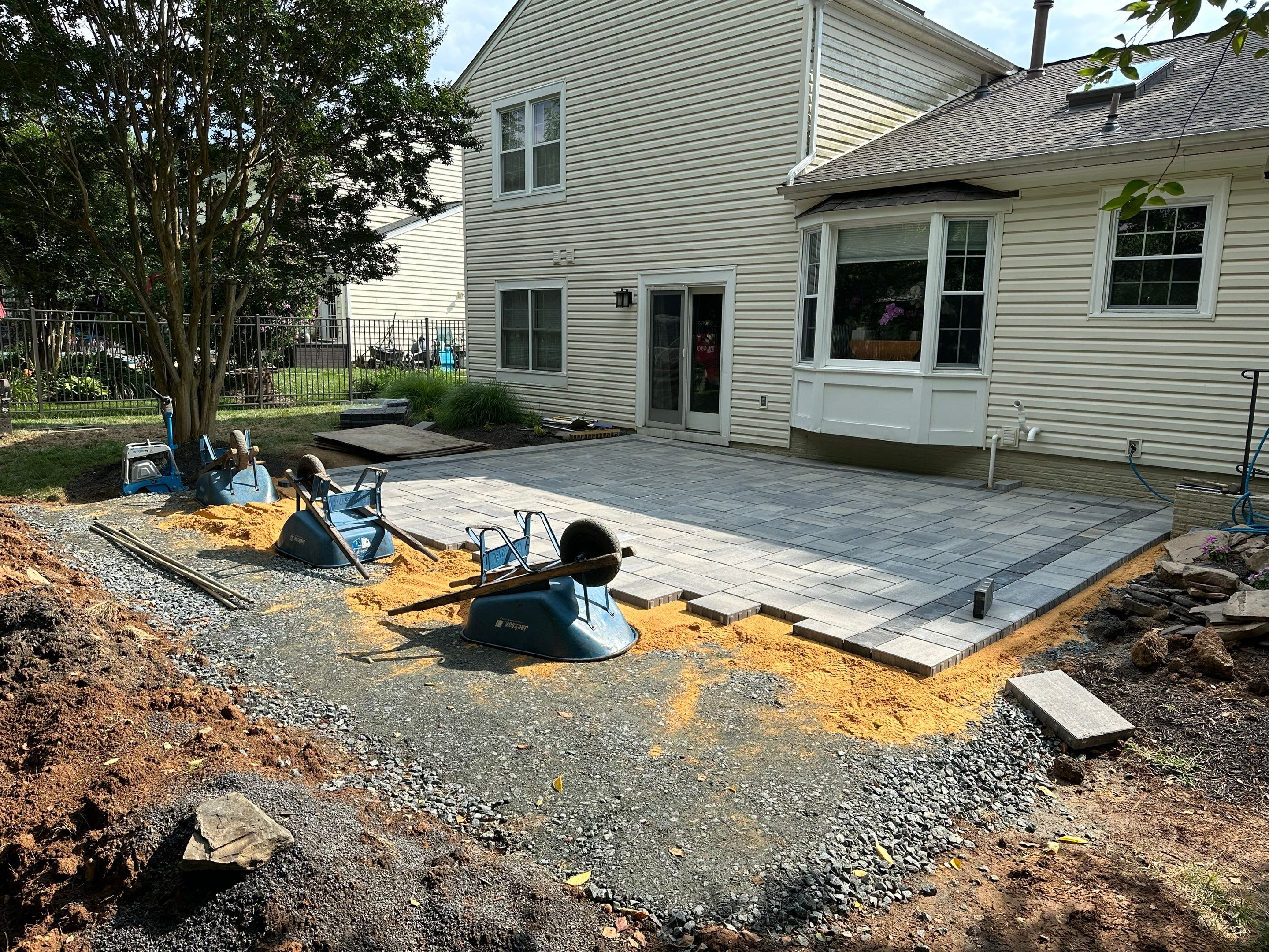 Backyard Transformation using Techo-Bloc Pavers by The Smet Companies, LLC