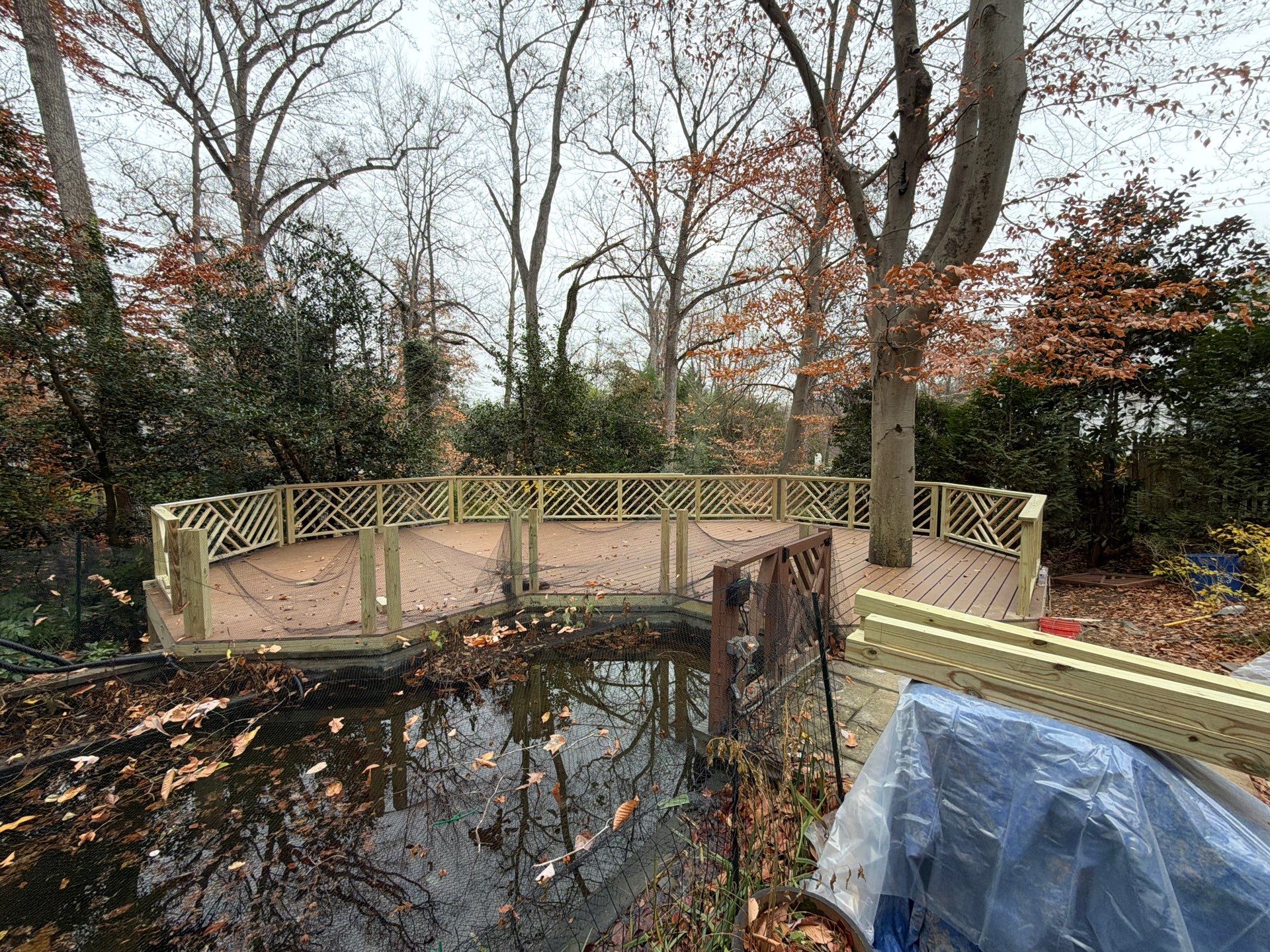 Custom Composite Deck Replacement with Geometric Railing in Bethesda, MD by Jakari Restoration & Construction LLC