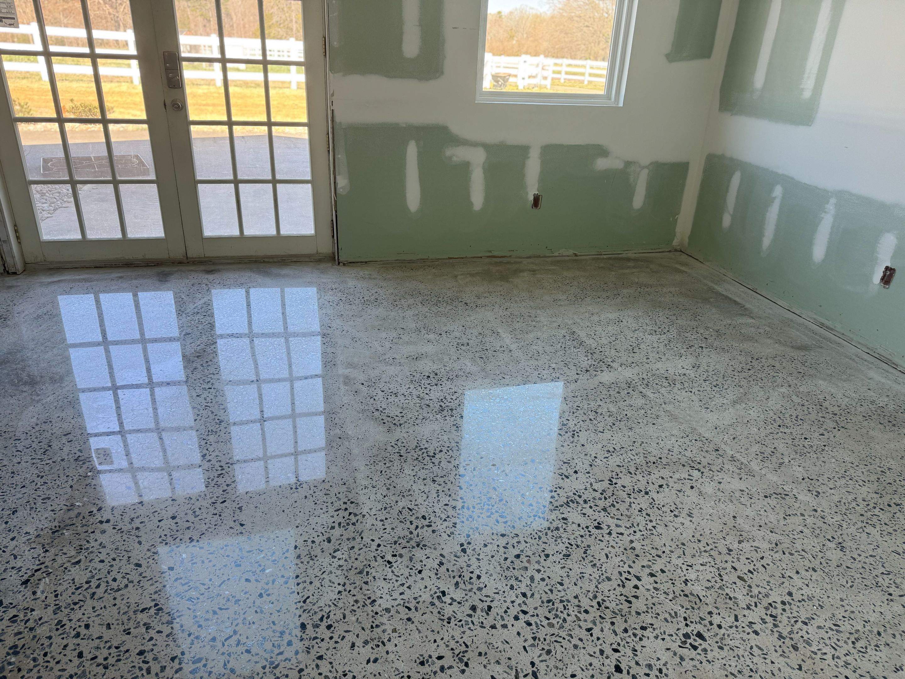 Natural Full Aggregate Polished floor by Endure Concrete Coatings