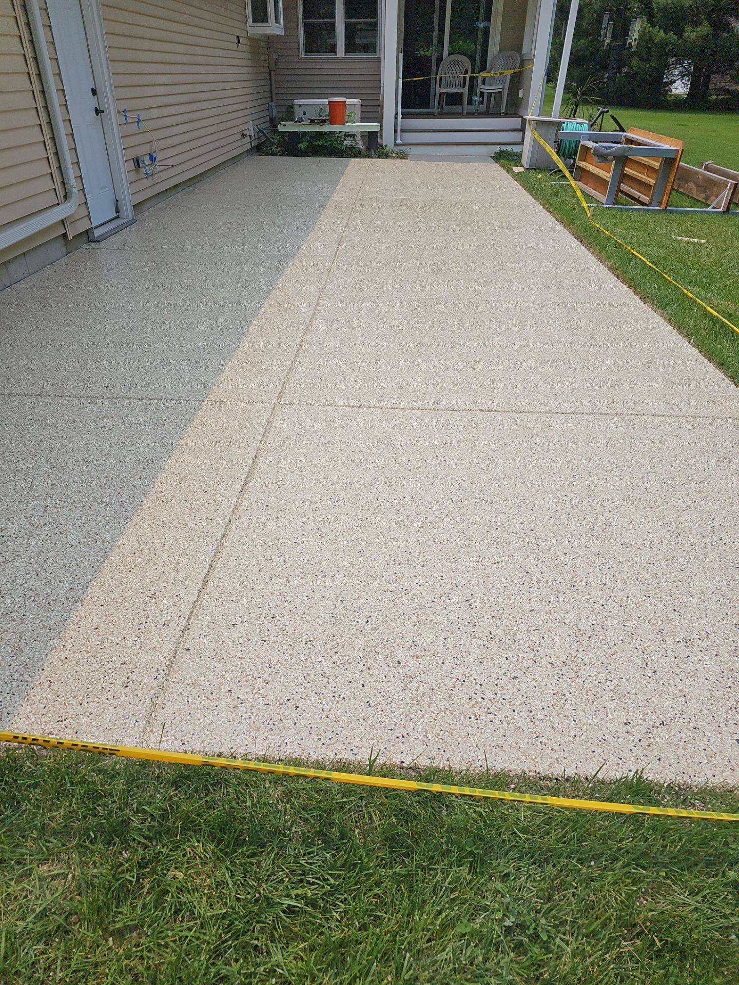 Driftwood Patio Coating in Granger! by Innovative Spaces / Innovative Concrete Coatings