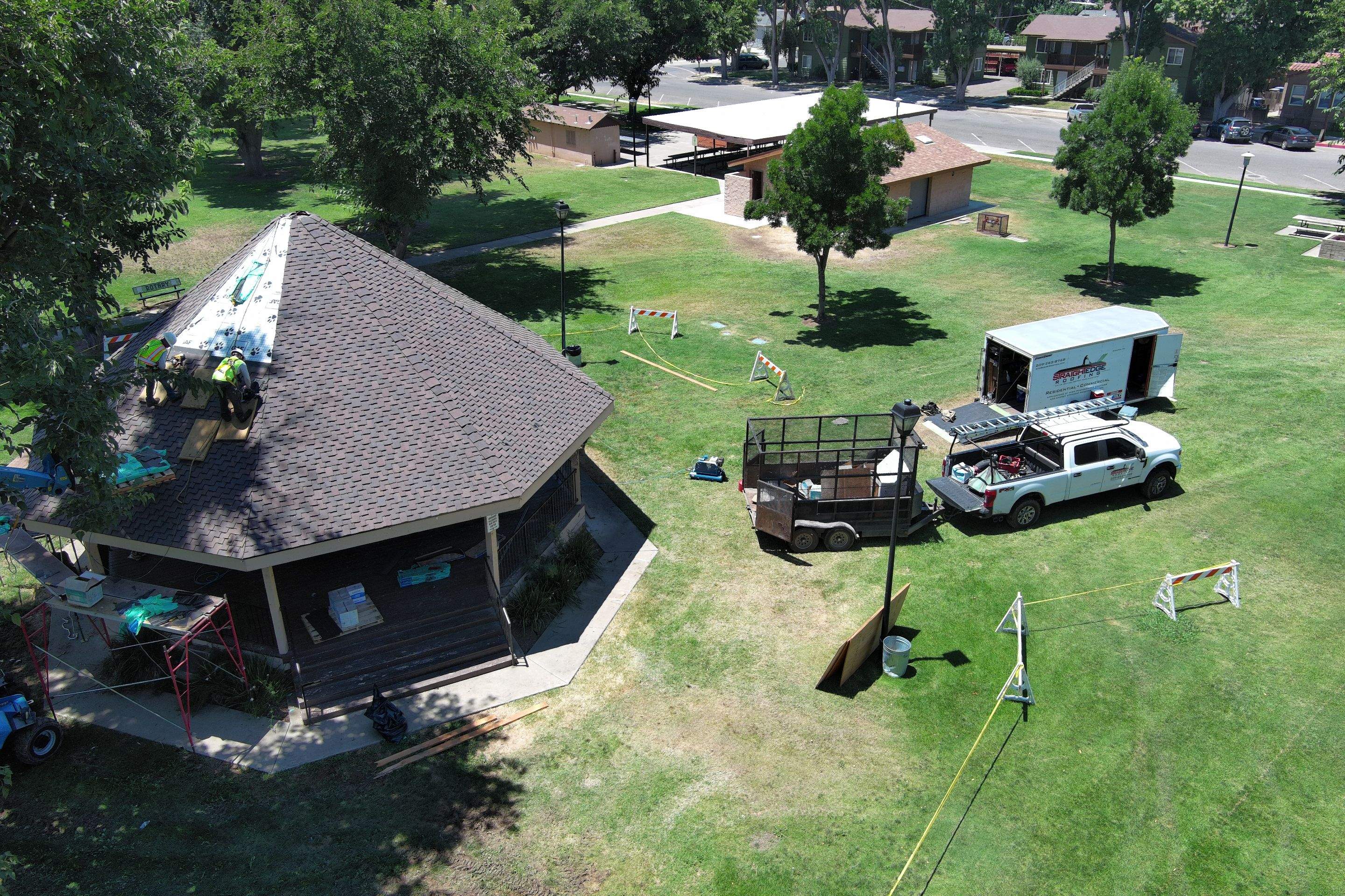 City of Gustine Gazebo project by Straight Edge Roofing Inc