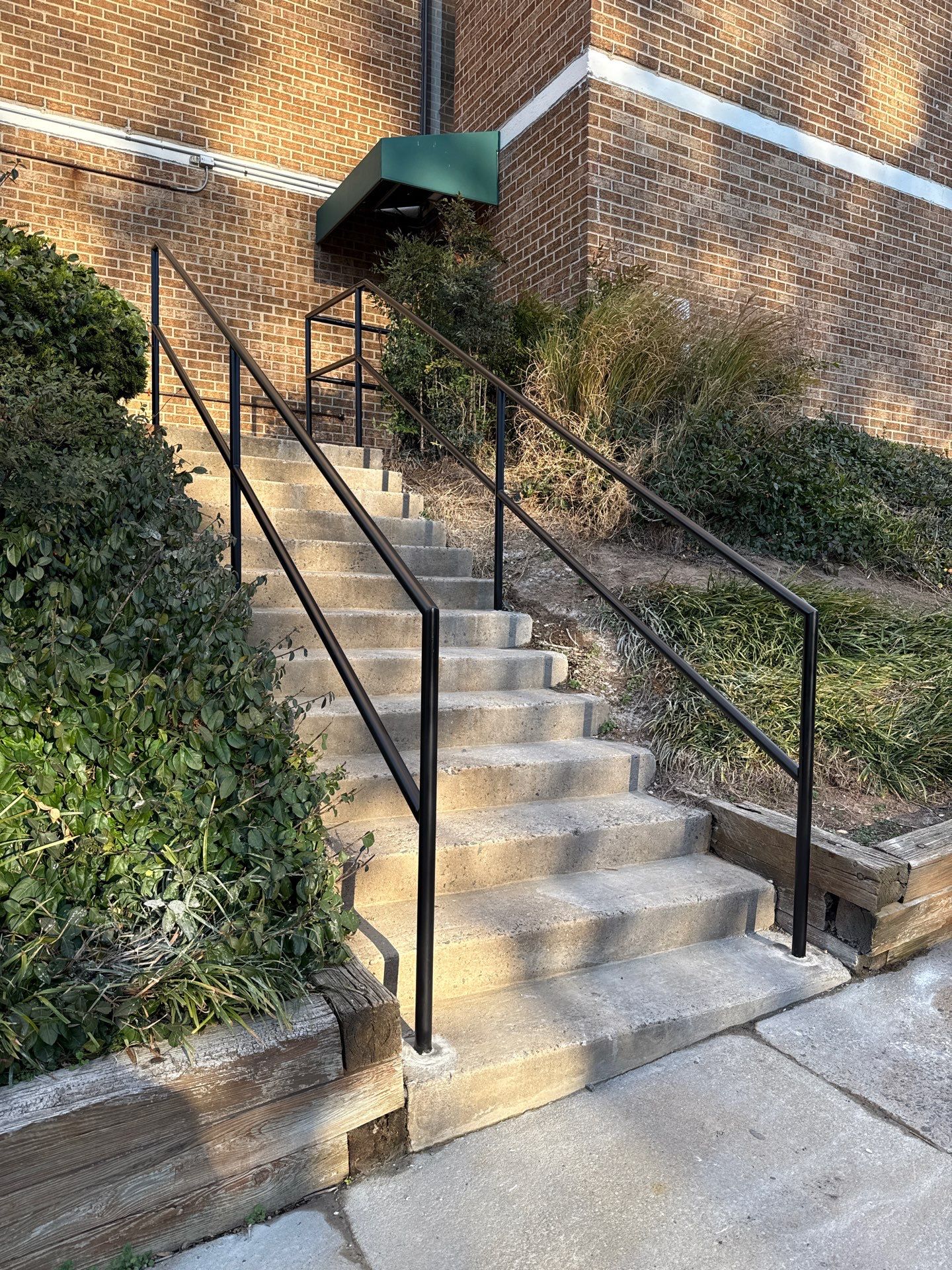 Commercial Entrance Pipe Railing Replacement – Falls Church, VA by Capitol Iron Works