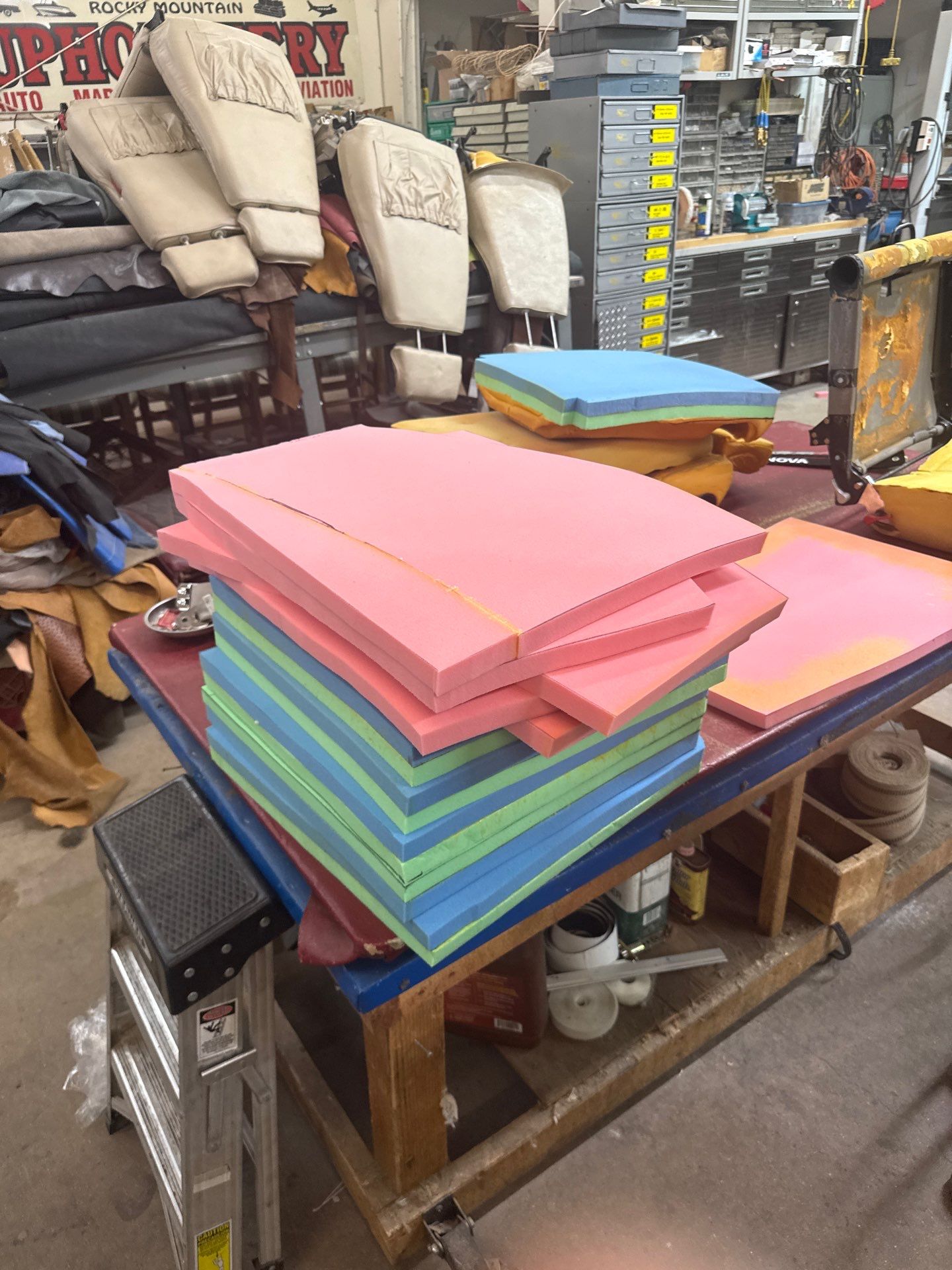 84 beech air craft seats by Rocky Mountain Upholstery Co