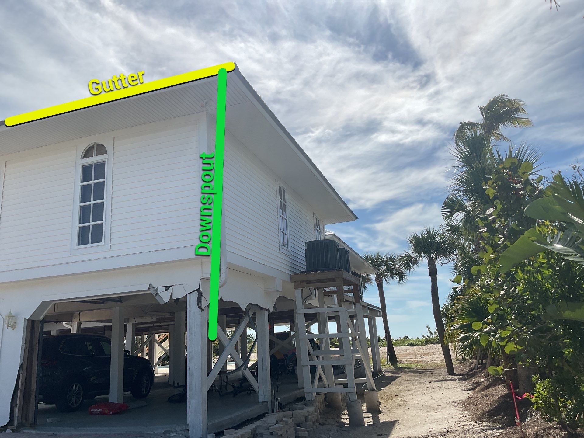 Downspout Installation using Downspout Extension in Sanibel FL by Gutter Professors