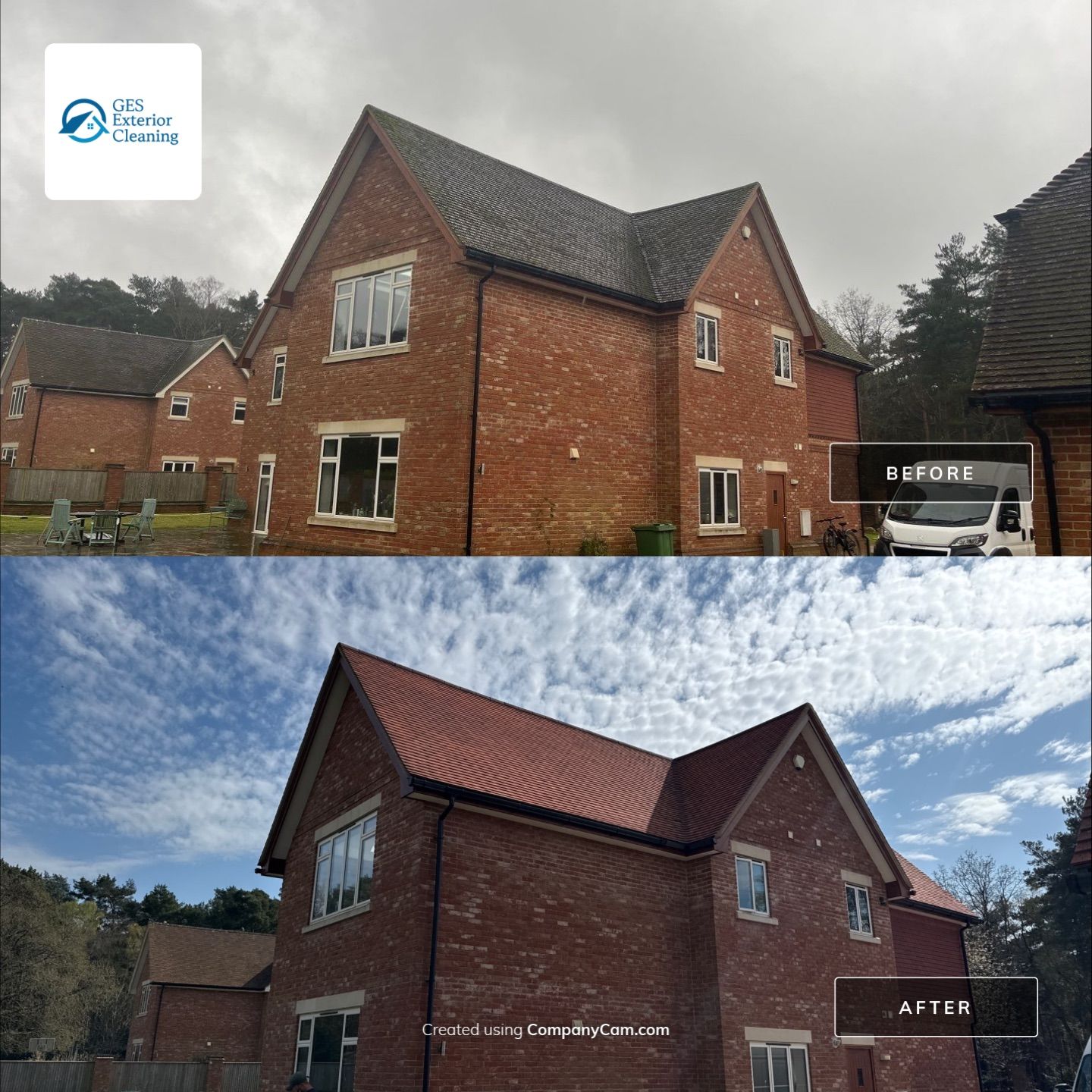 Roof Clean - Moss Removal - Gutter Clean using Honda 15lpm Low Pressure Washing Machine by Ges Exterior Cleaning ltd
