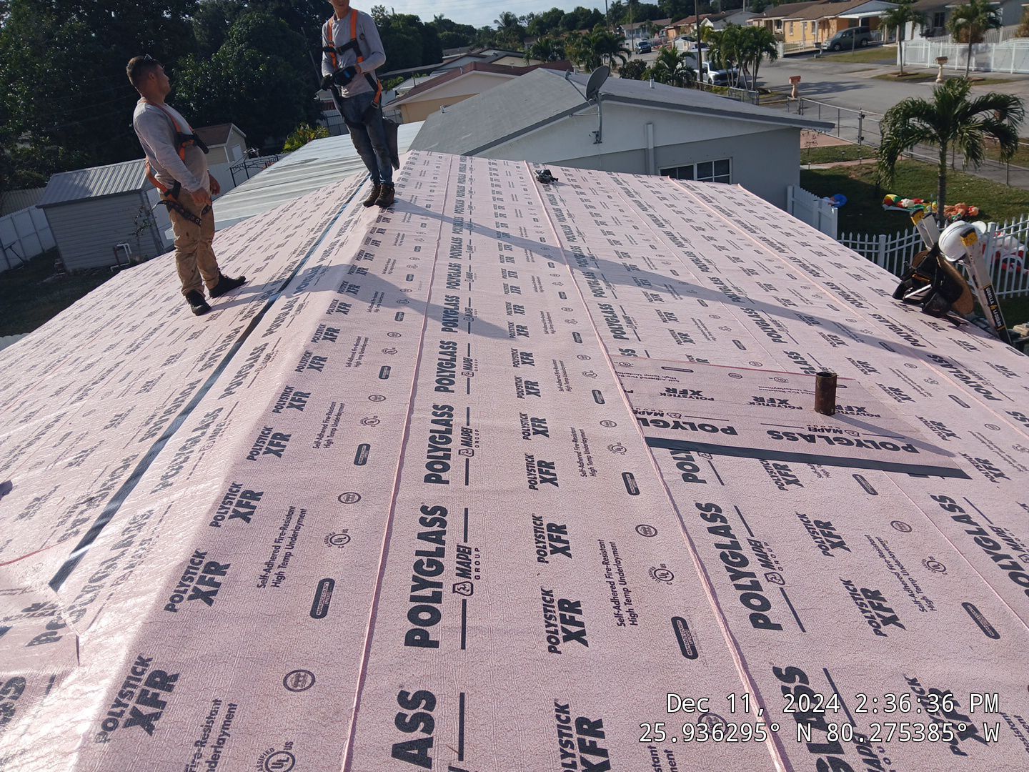 RESIDENTAL METAL REROOF 24 GUAGE DOVE GRAY 1-1/2" MECHANICAL SEAM METAL POLYGLASS POLYSTICK XFR by Earl W. Johnston Roofing 