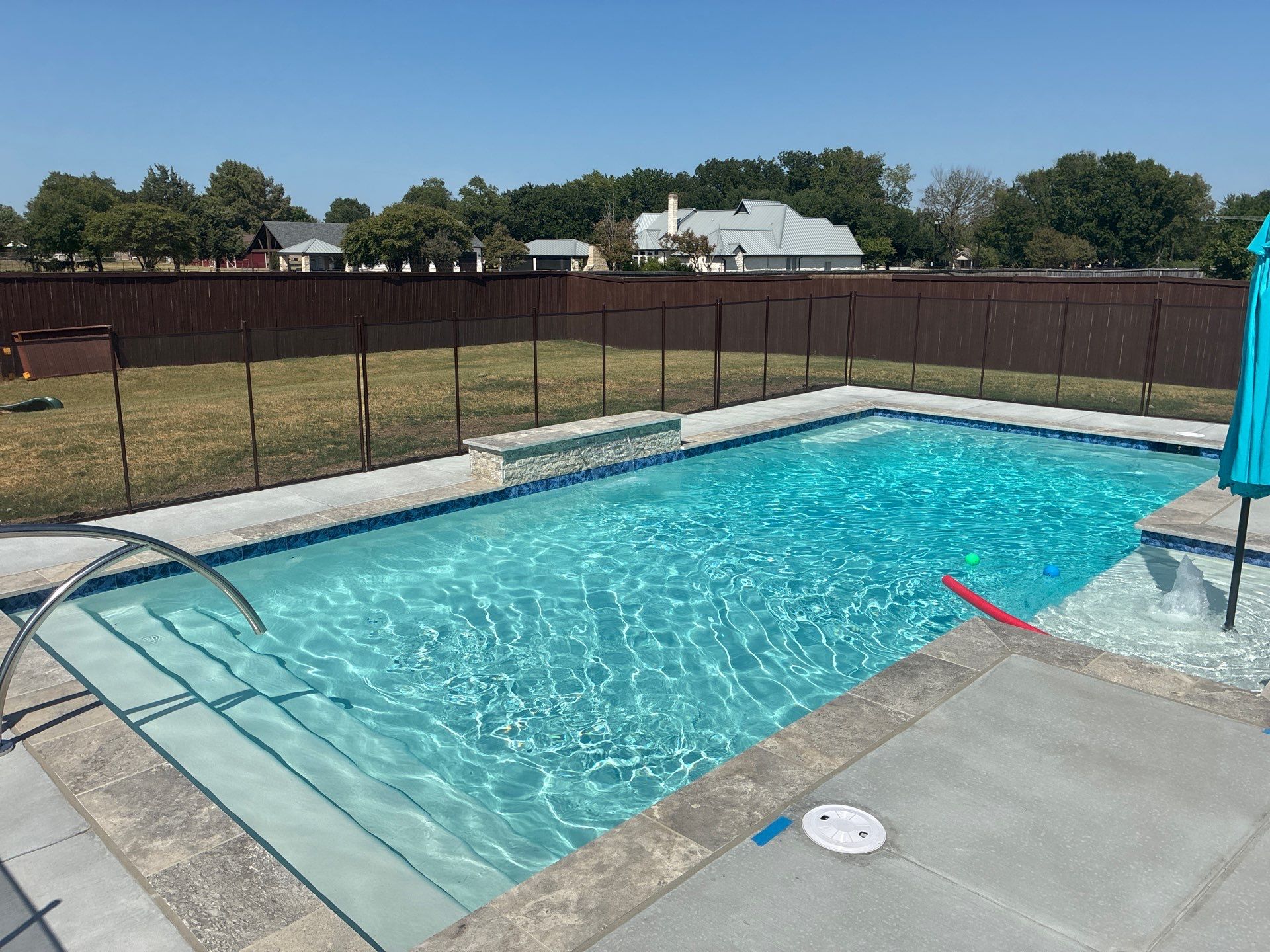 Custom In-Ground Rectangular Pool Installation in Wylie by Hobert Pools