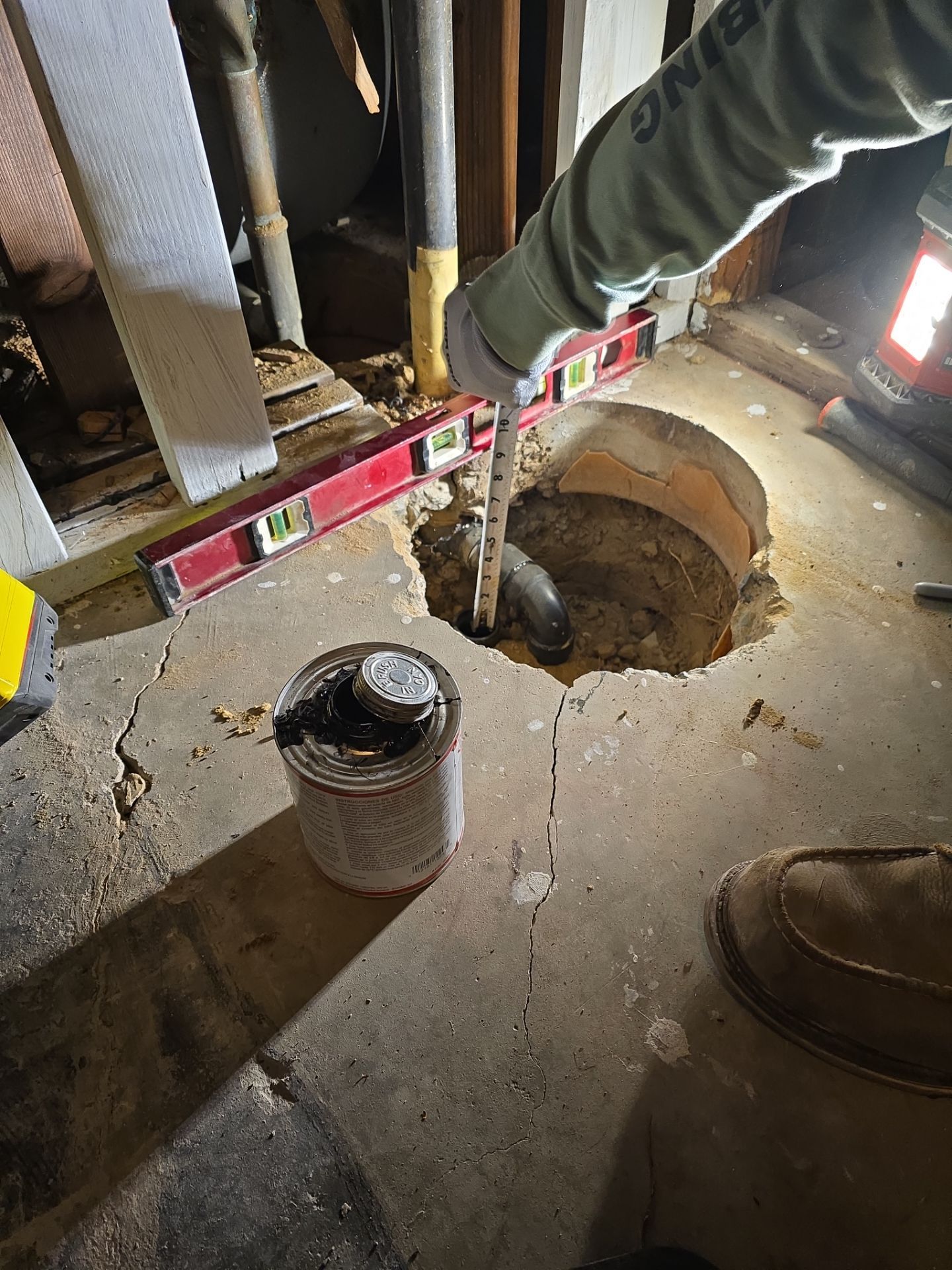 Shower Tub Installation with Underground Plumbing by Us Plumbing 