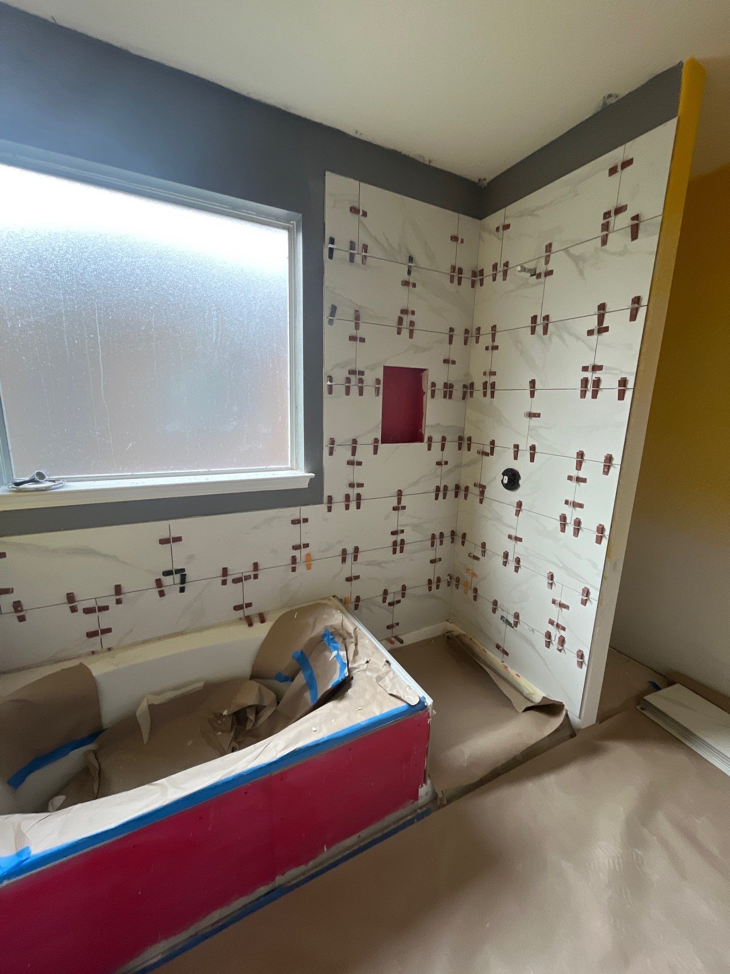 Bathroom Remodel using Water mitigation equipment by L&T General Contractors and Restoration INC