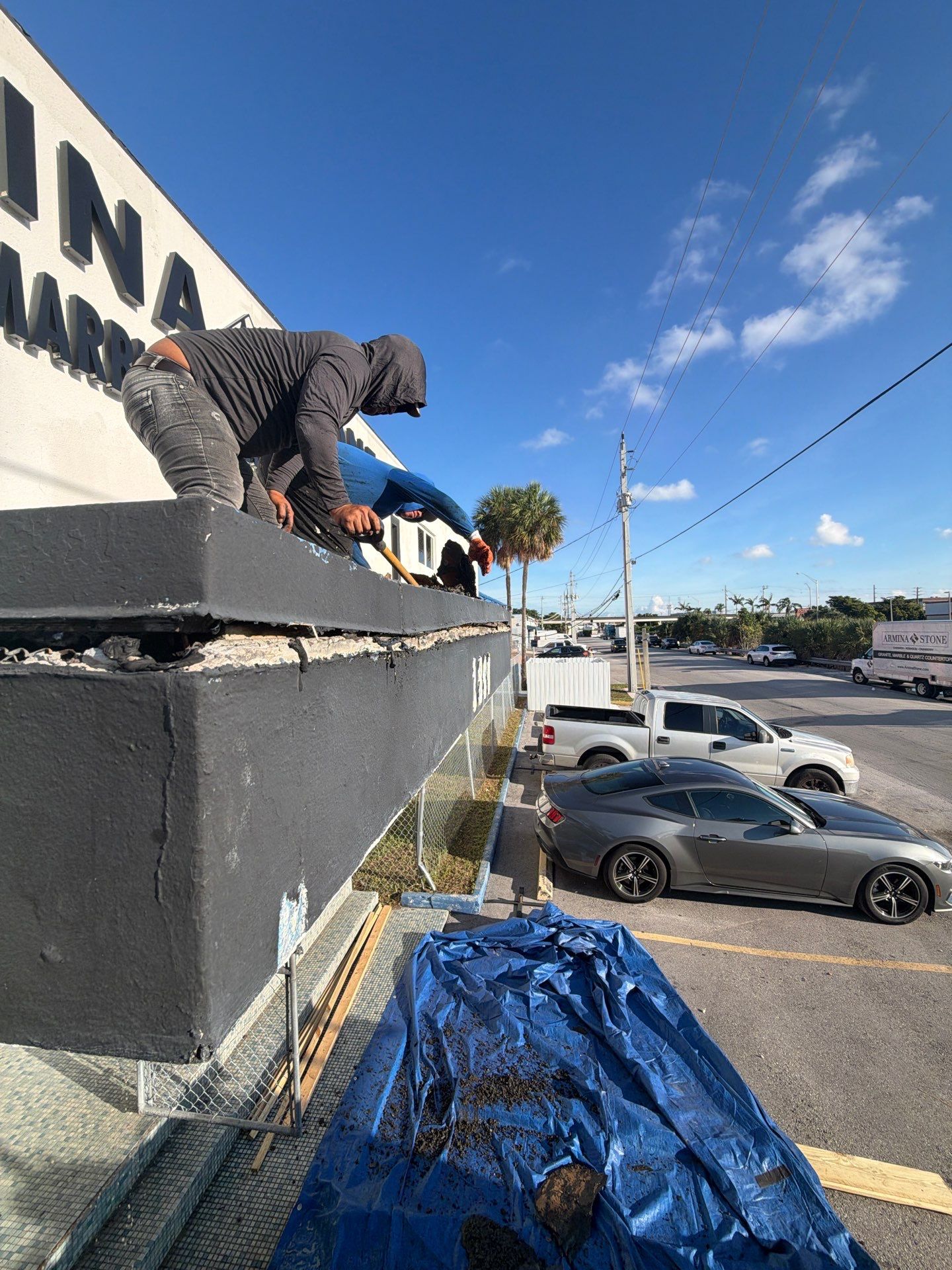 Commercial Flat Roof Reconstruction and Canopy Repair in Hialeah by Picos Construction Engineering