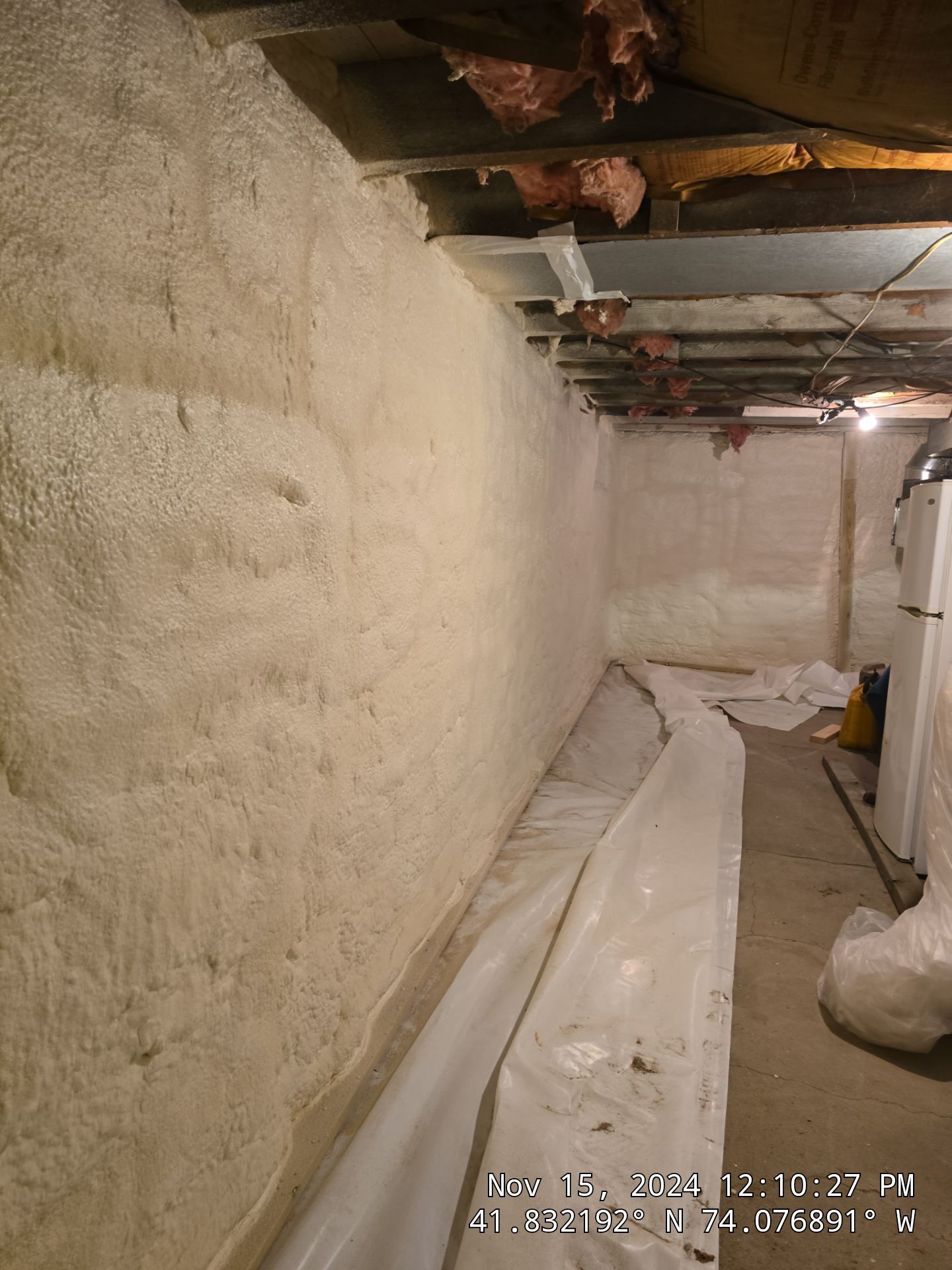 Basement Exterior Walls using Closed Cell Spray Foam by NYS Foam & Energy