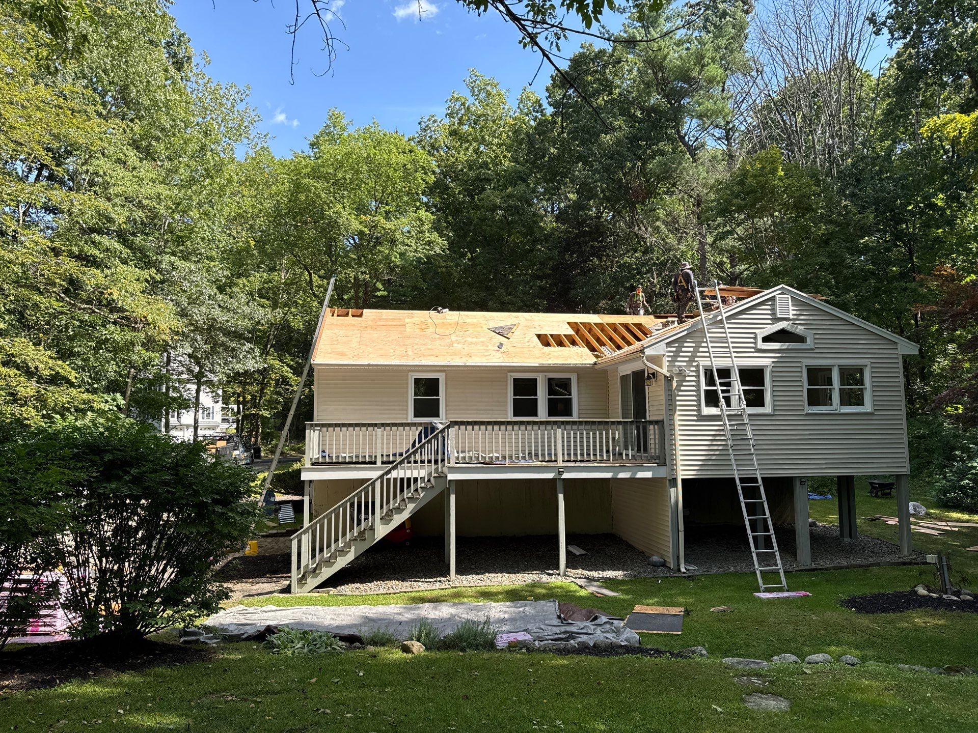 Full Residential Roof Replacement and New Decking in Kensington NH by Compass exteriors