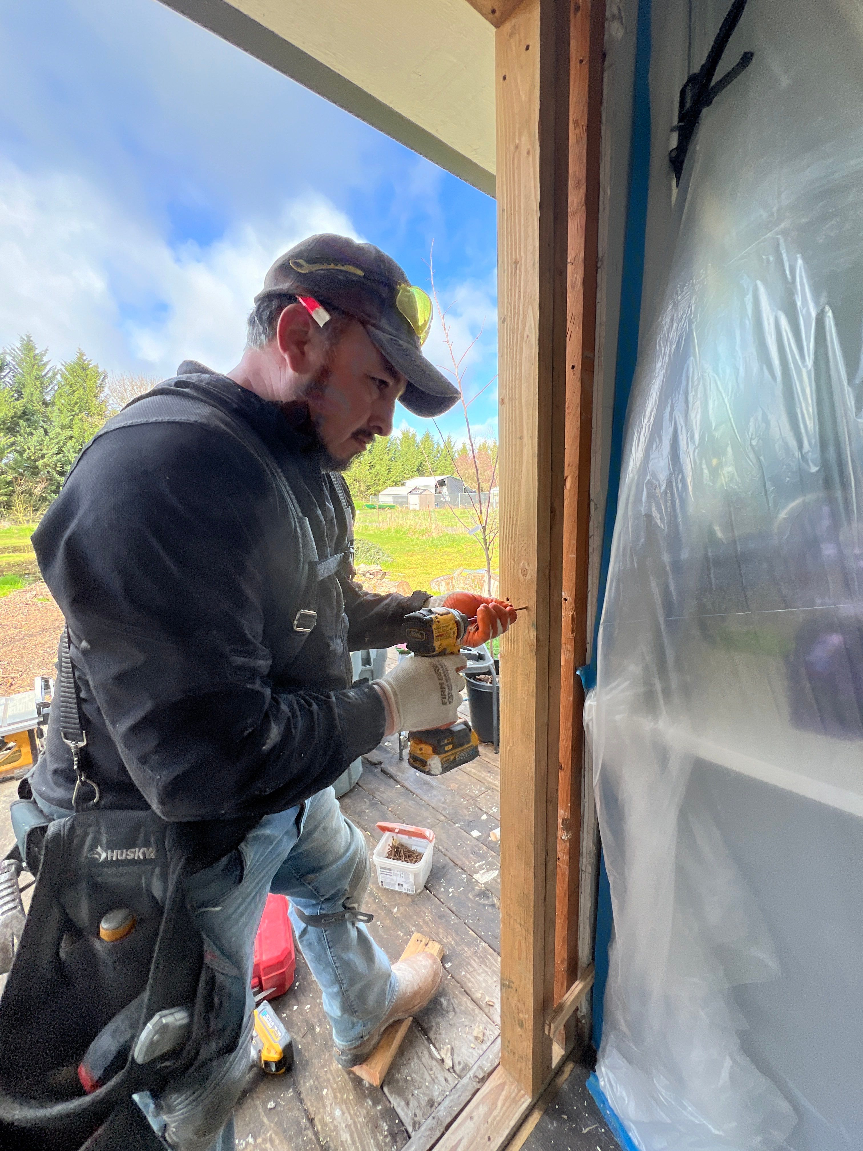 Door Installation using French Door by Villegas Remodeling, LLC