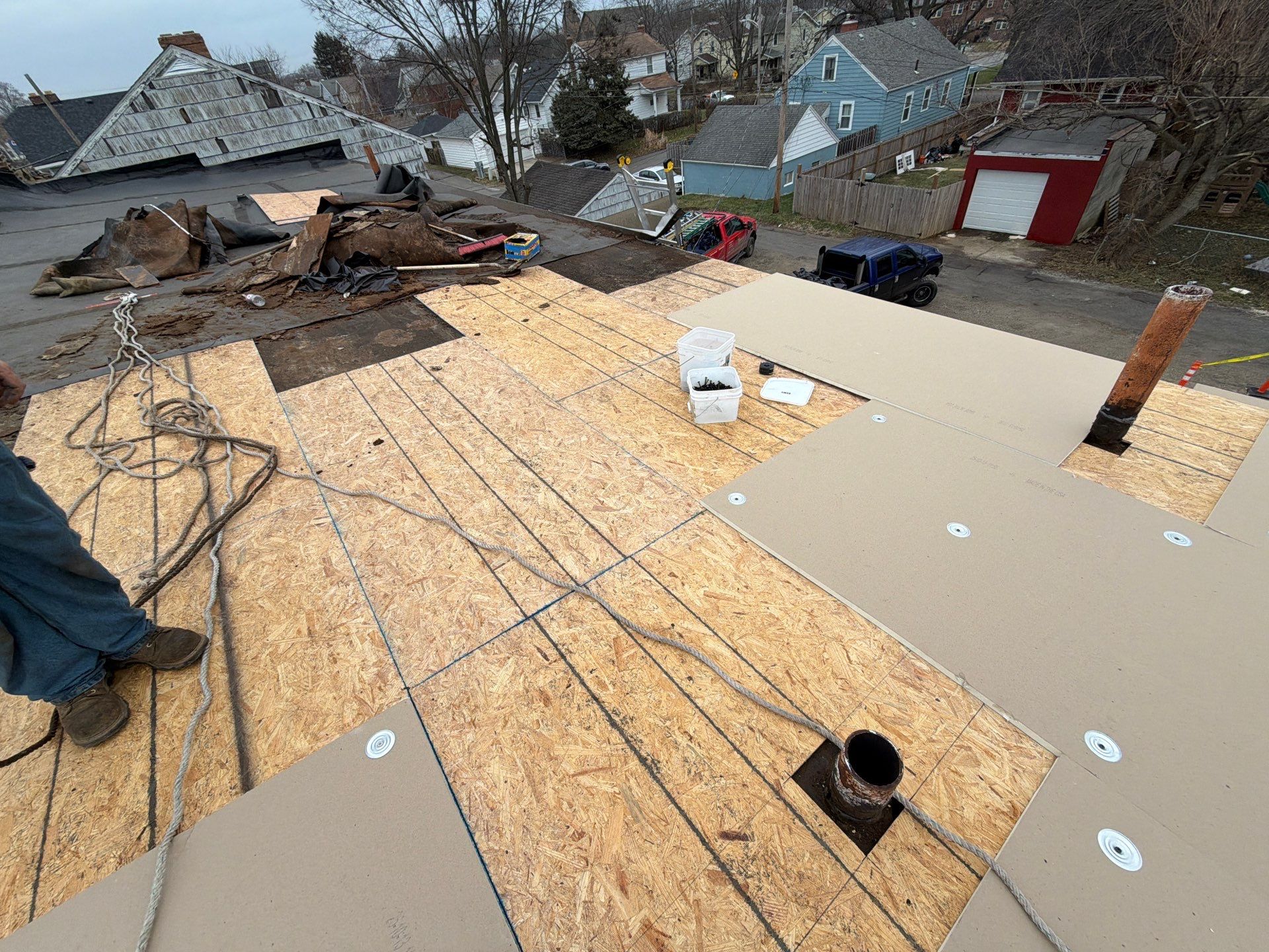 Commercial Flat Roof Replacement by Nitro Roofing and Construction