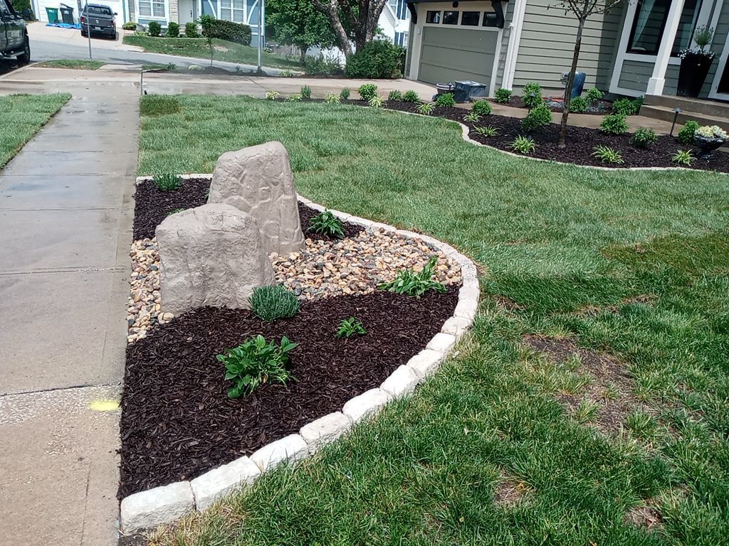 Front Yard Landscape by LAND ESCAPES LLC