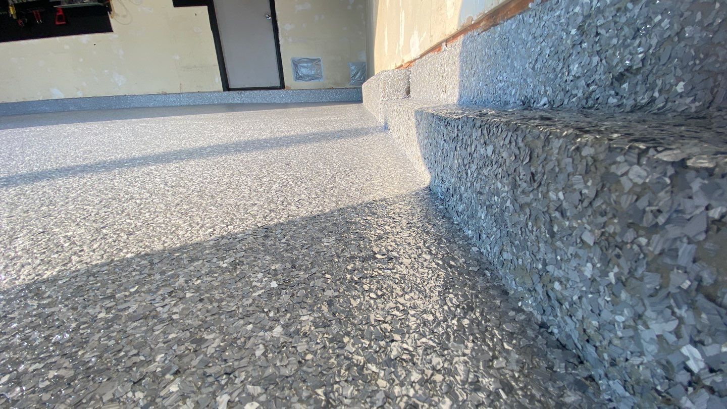Garage Floor using Granite by Your1DayFloor.com