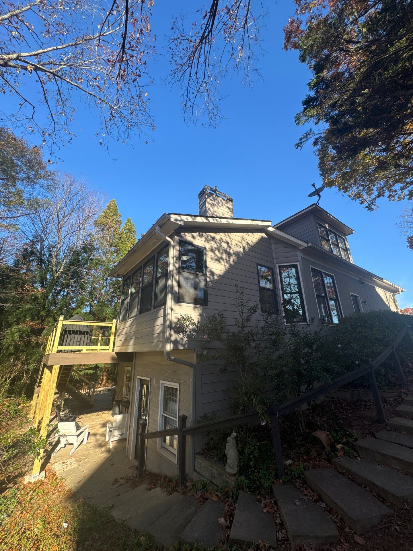 Custom Multi-Level Composite Deck and Sunroom Addition in Suwanee by Swift Home Renovations 
