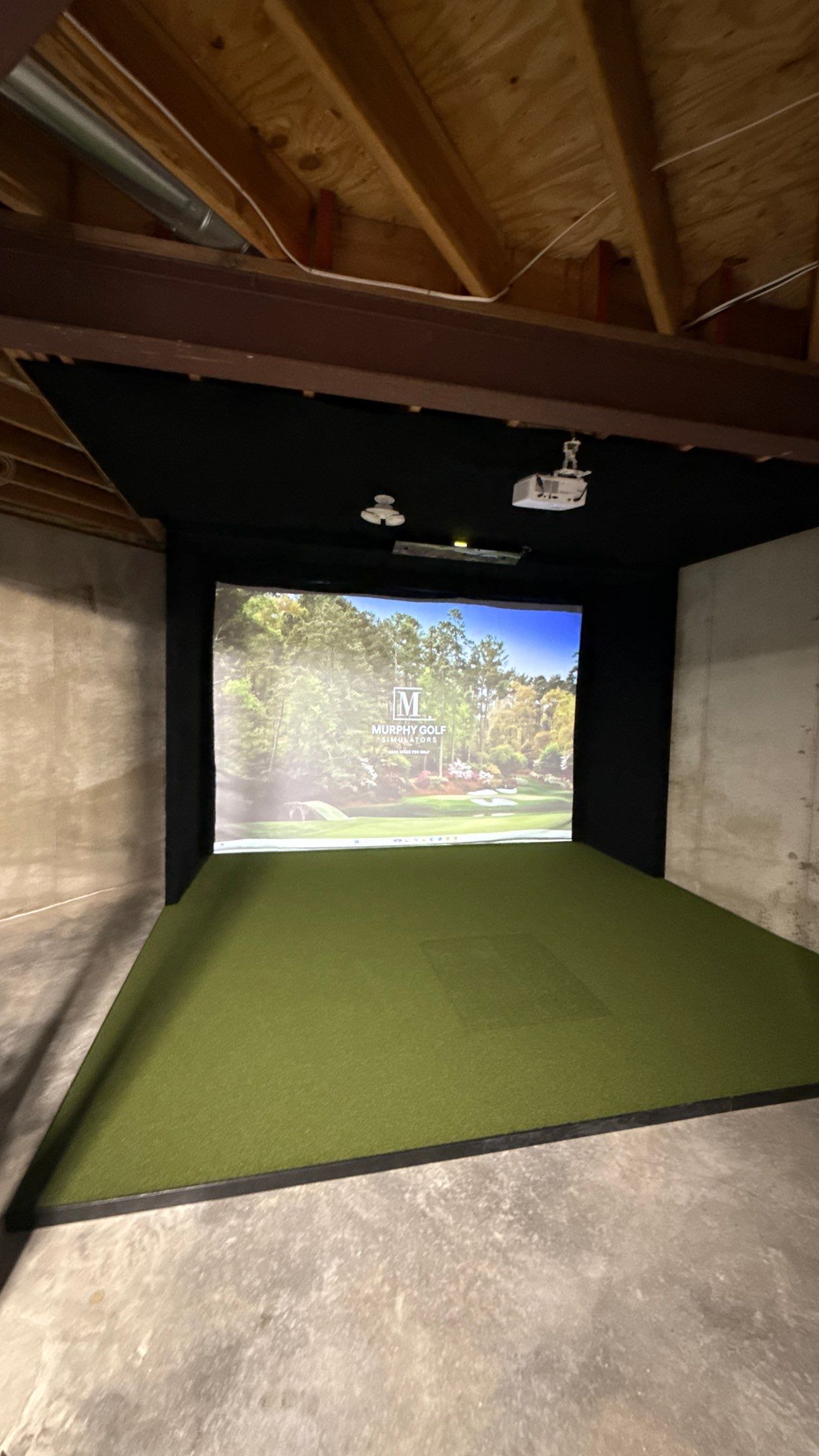 Rex Went With A Custom Golf Simulator  by Banner Garage