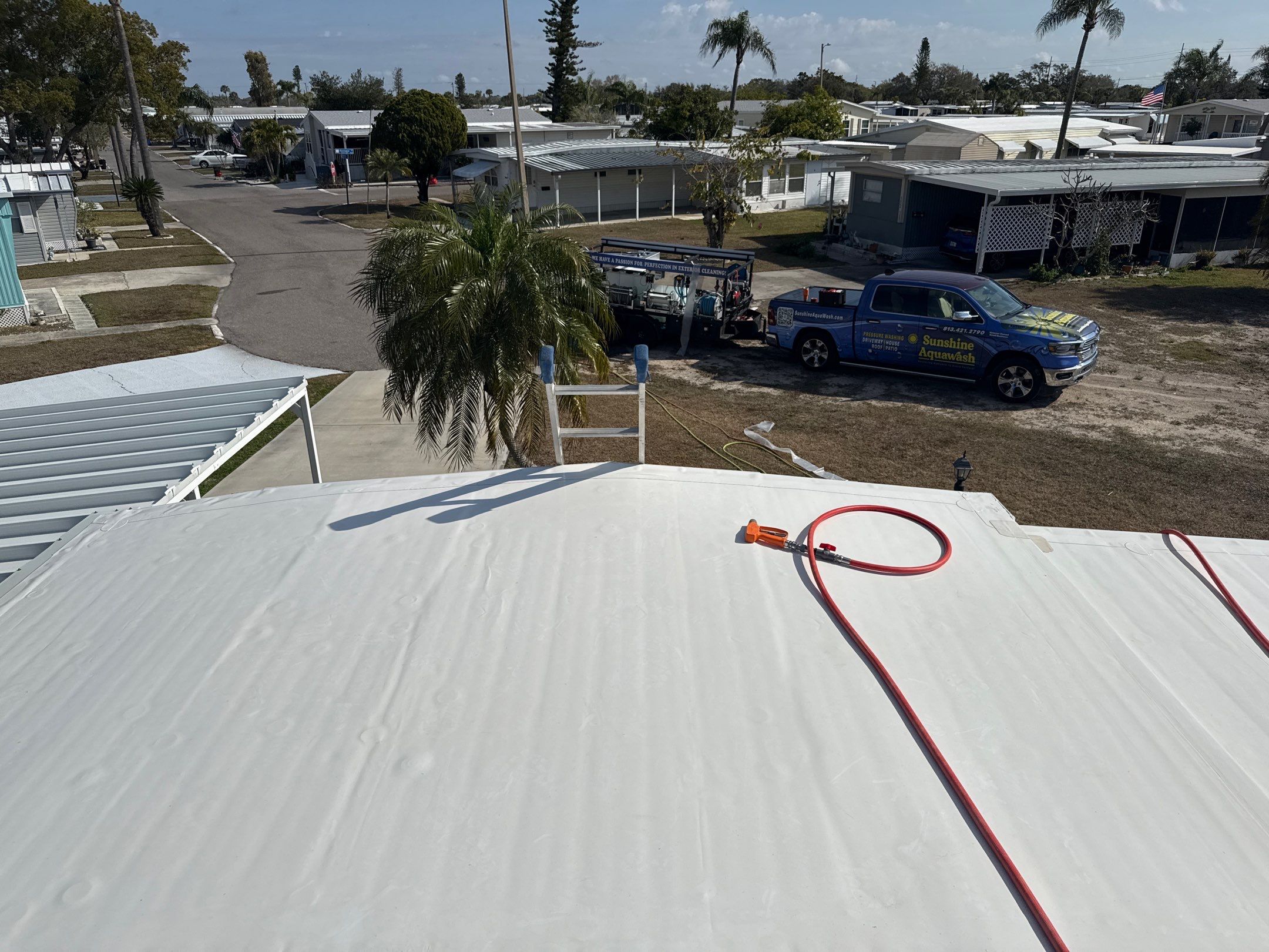 TPO Roof Cleaning & Mobile Home Soft Wash in Chulavista Landings – Ruskin, FL by Sunshine AquaWash