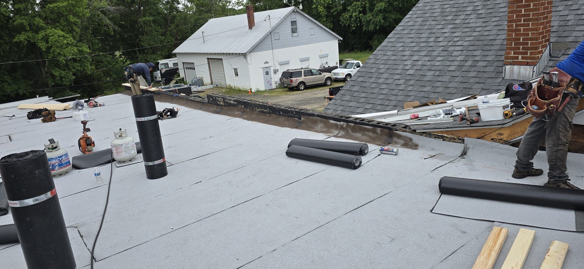 Roof Installation using Silicone APP Elevate Coating by ExteriorPros