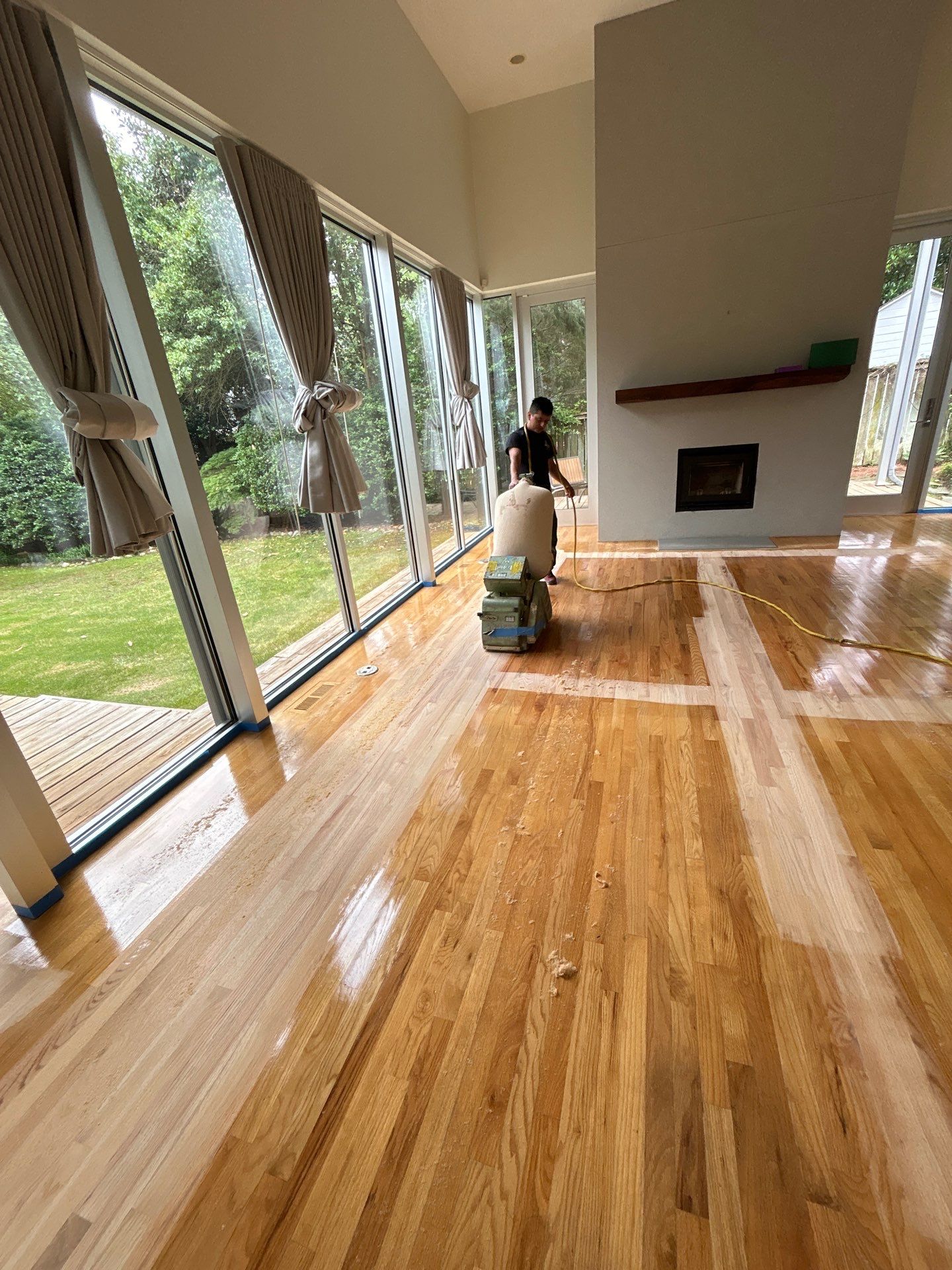 Natural Red Oak floor refinish by Footprints Floors of East Atlanta