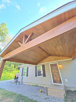 Custom Timber Frame Gable Porch Addition in Leechburg
