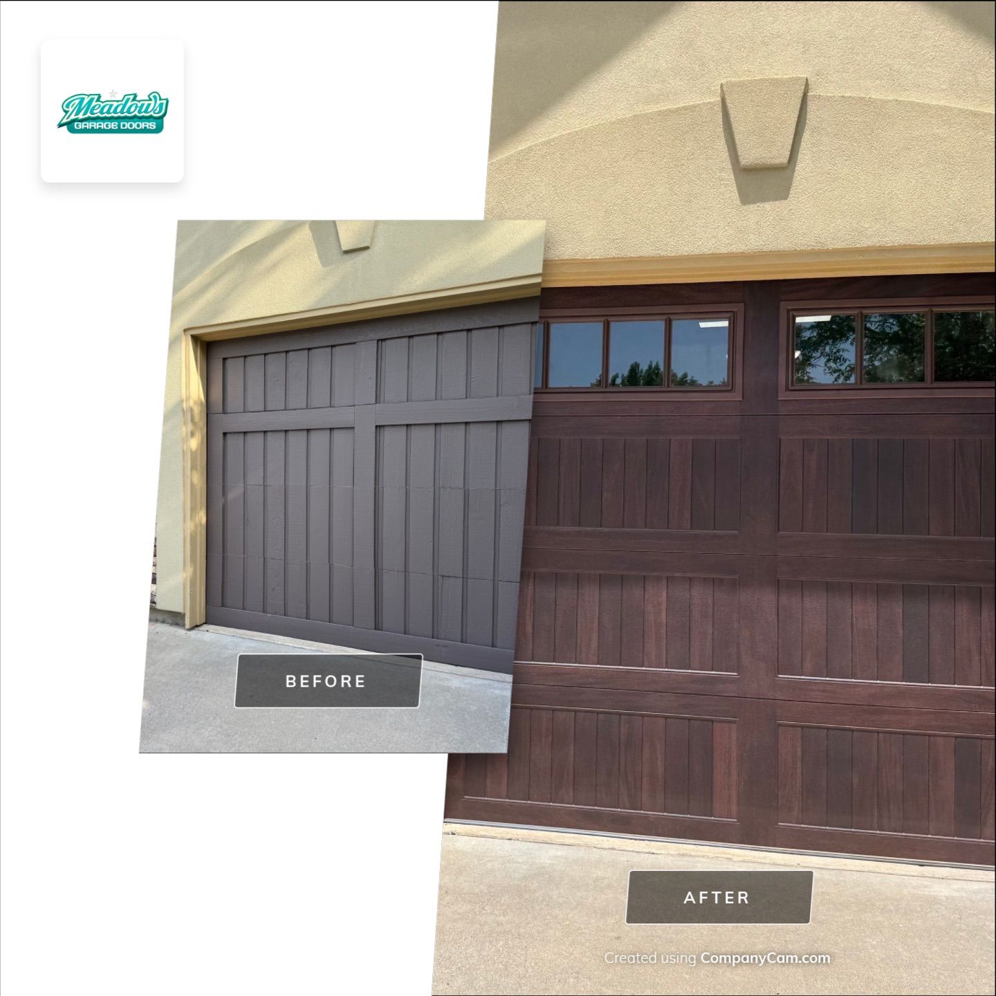 CHI Woodtone Carriage Garage Door Installation in Southlake, Texas by Meadows Garage Doors