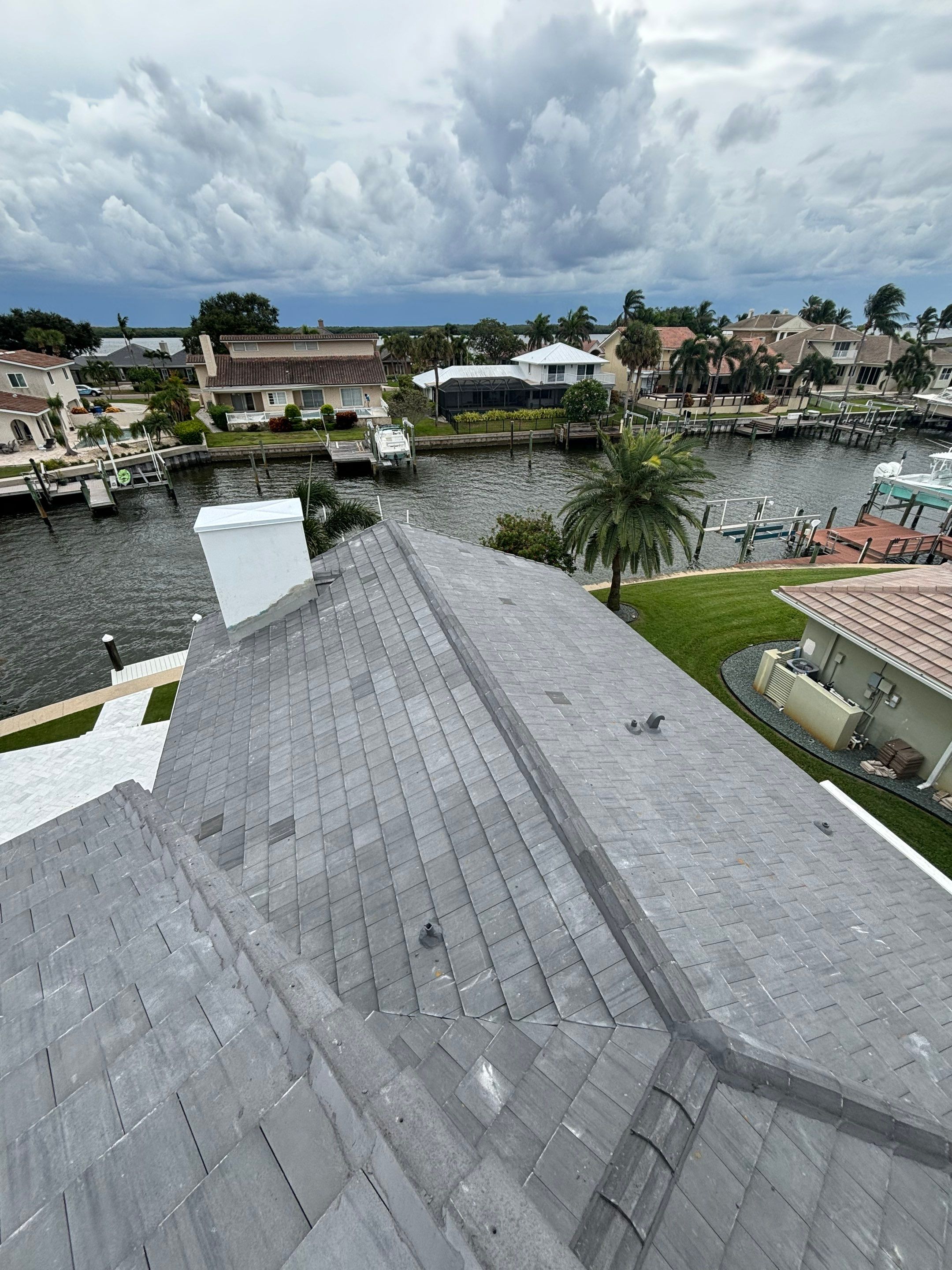 Charcoal Gray Concrete Tile by Reimagine Roofing