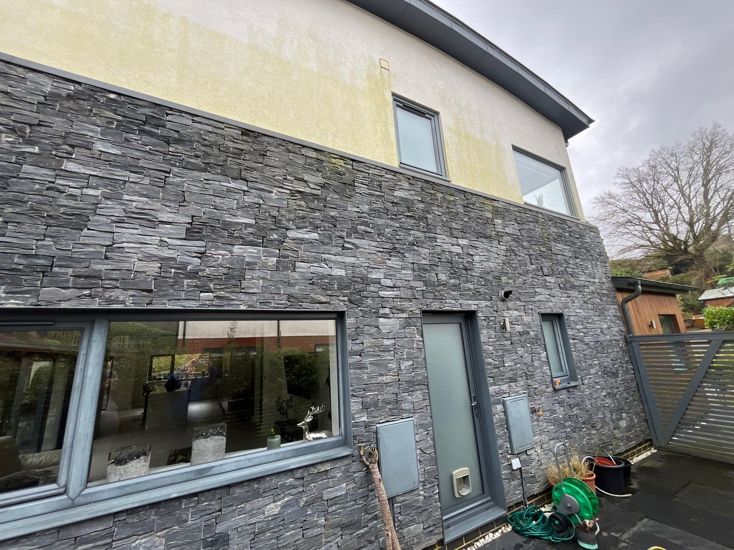 Render and patio clean using Honda 15lpm Low Pressure Washing Machine by Ges Exterior Cleaning ltd