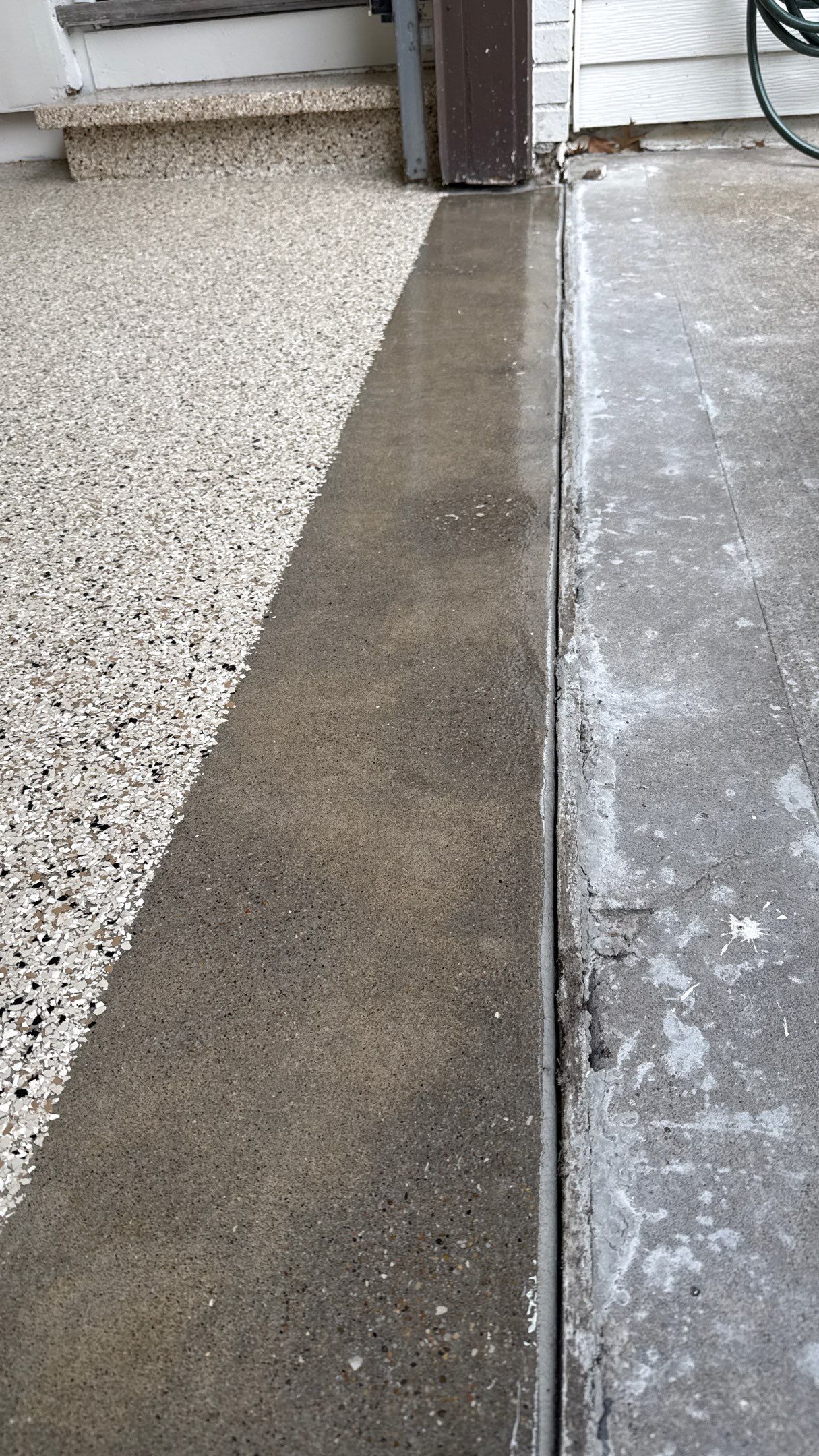 Check Out This Beautiful Shoreline Flake Floor  by Banner Garage