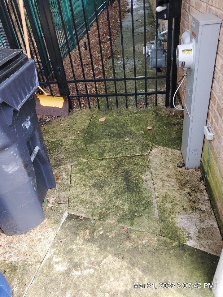 Evanston, IL stone patio cleaning by Northern Power Washing LLC.