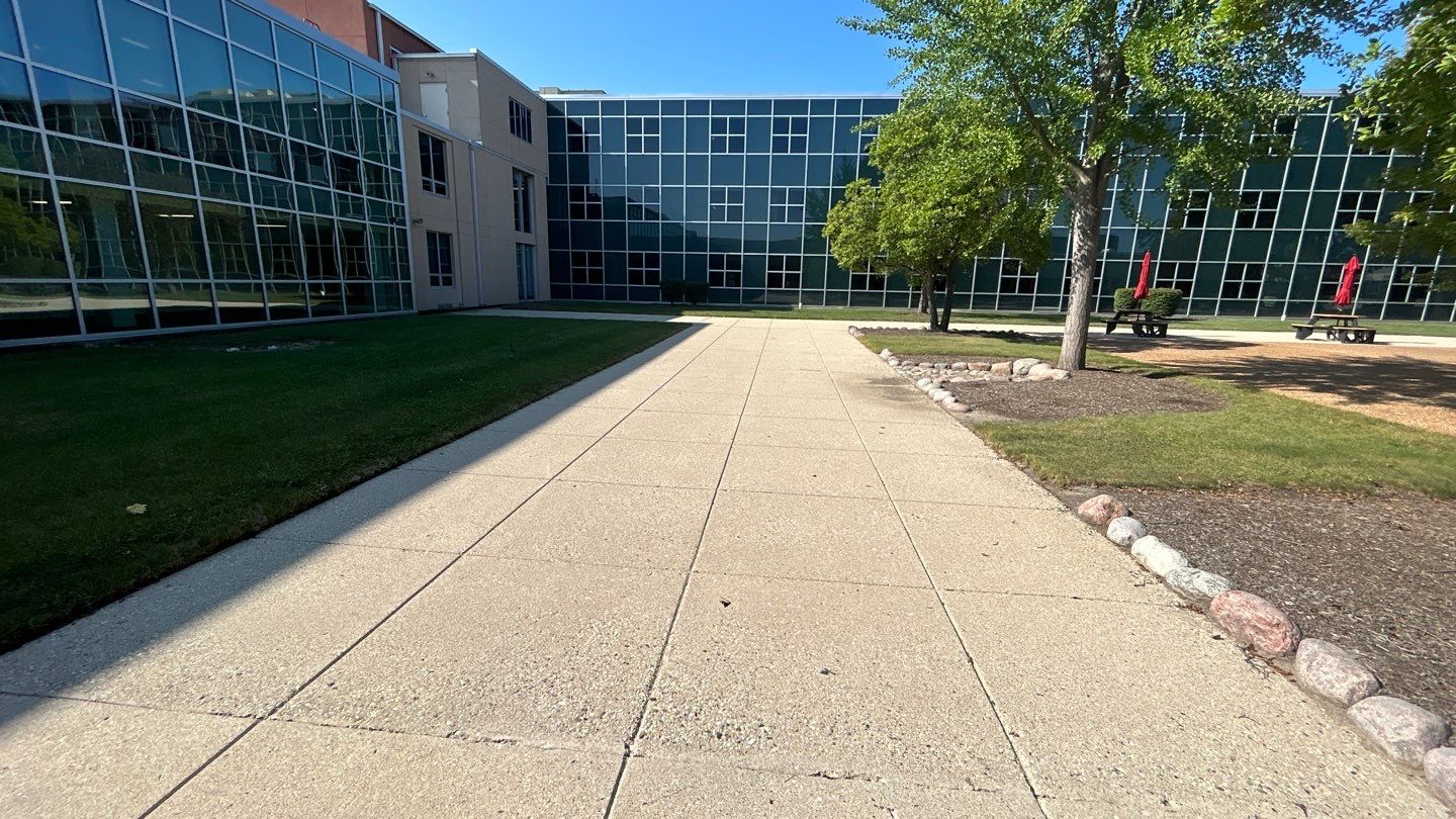 concrete using Algaecide, soft wash soap by Northern Power Washing LLC.