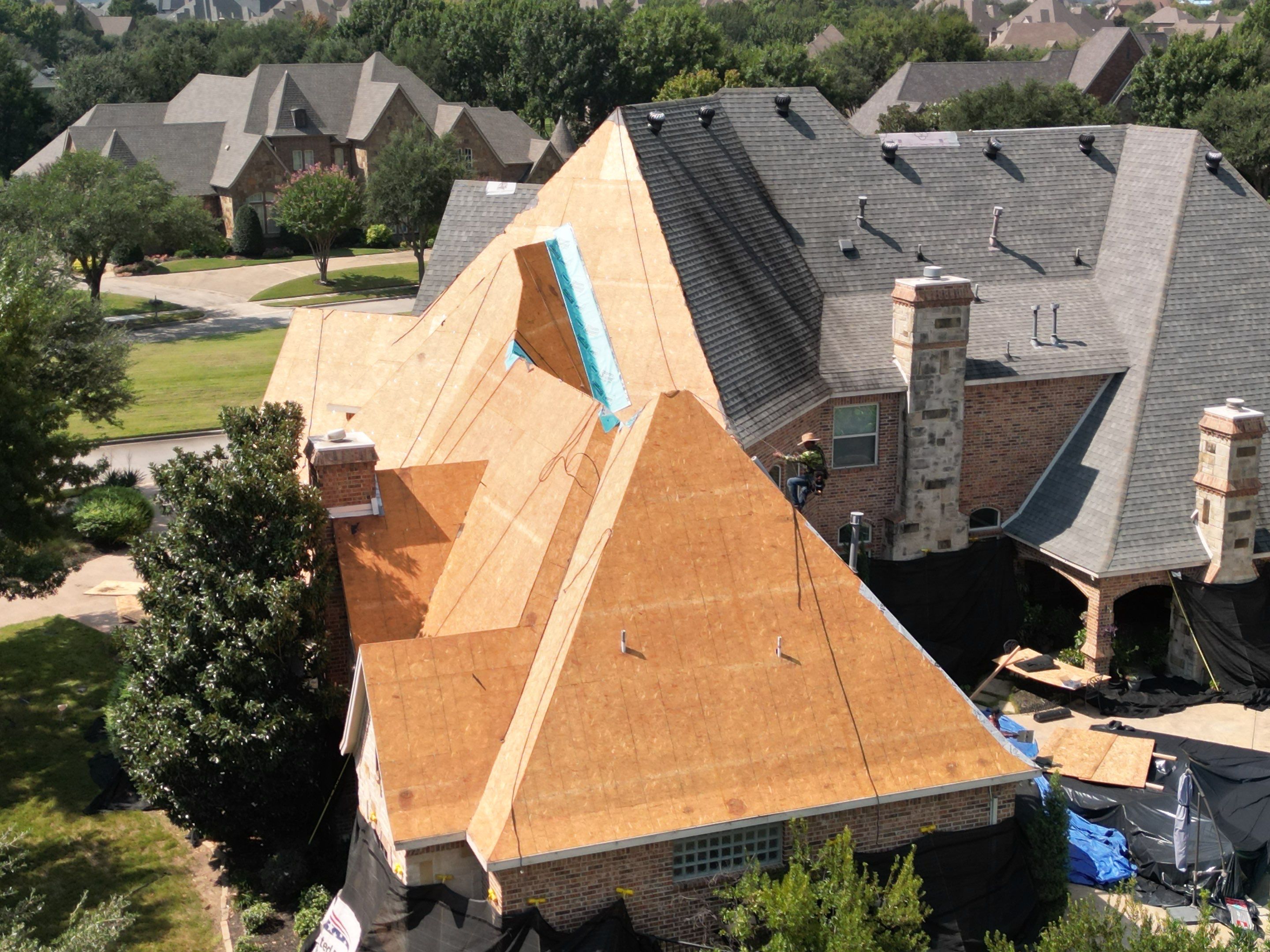 Southlake Texas Estate - Roof, Copper Awning and Gutter Project by First United Roofing & Construction