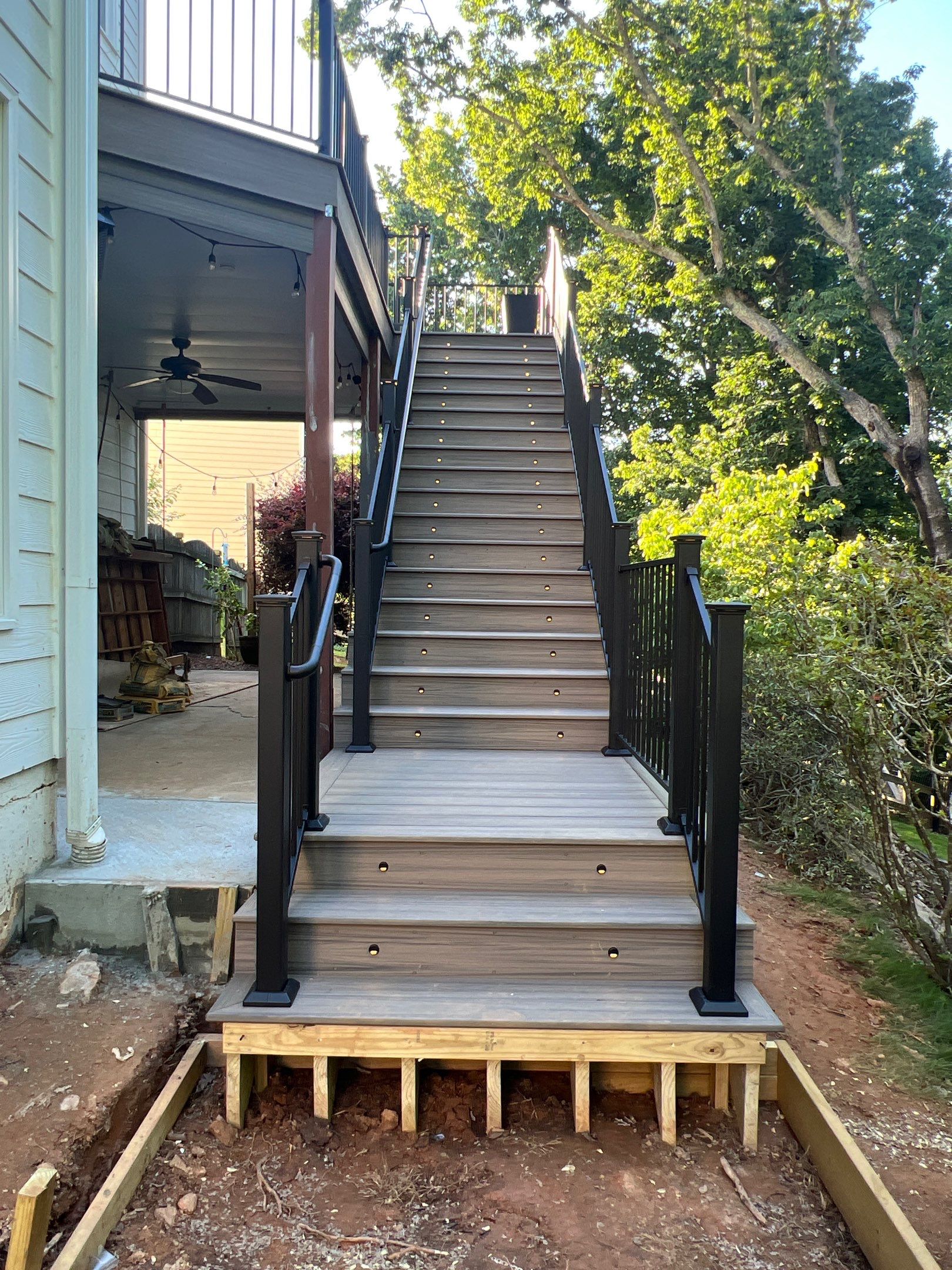 Elevated Composite Deck and Concrete Landing Installation in Kennesaw by Swift Home Renovations