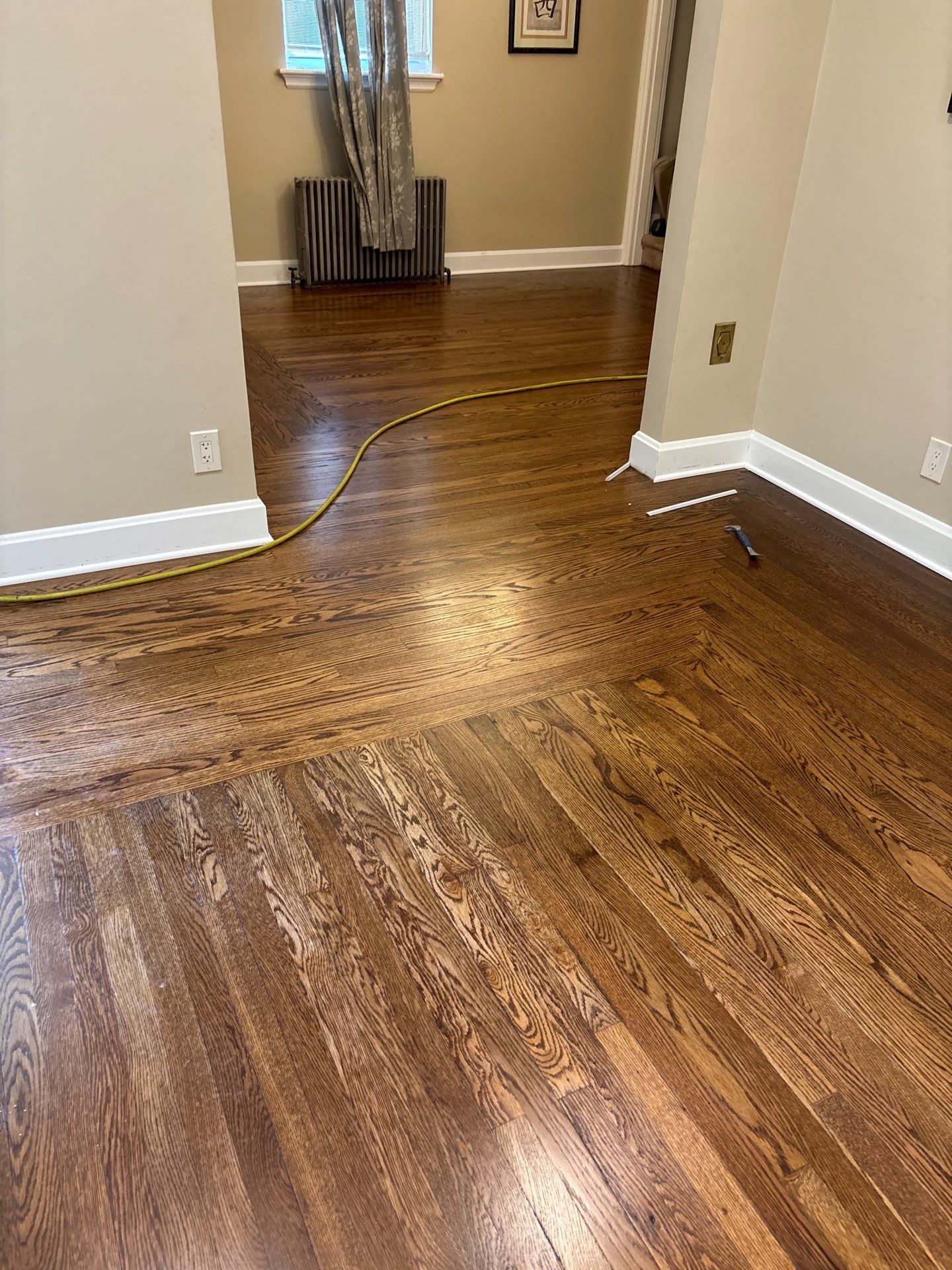 Custom Hardwood Floor Sanding and Dark Stain Refinishing in Fort Mitchell by Footprints Floors Kentucky