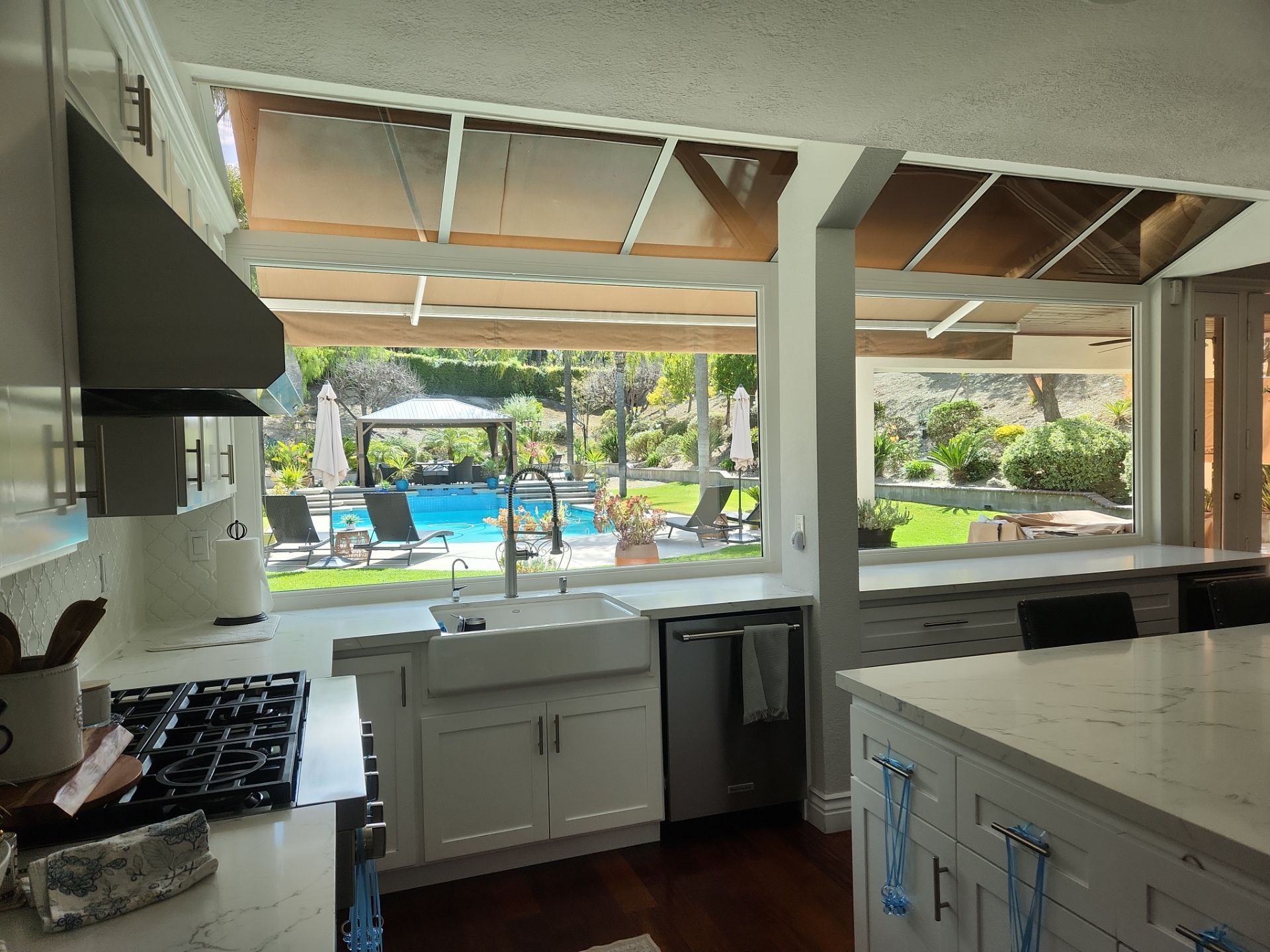 Window Installation using Anlin vinyl windows with Sunshield glass by American Window Company