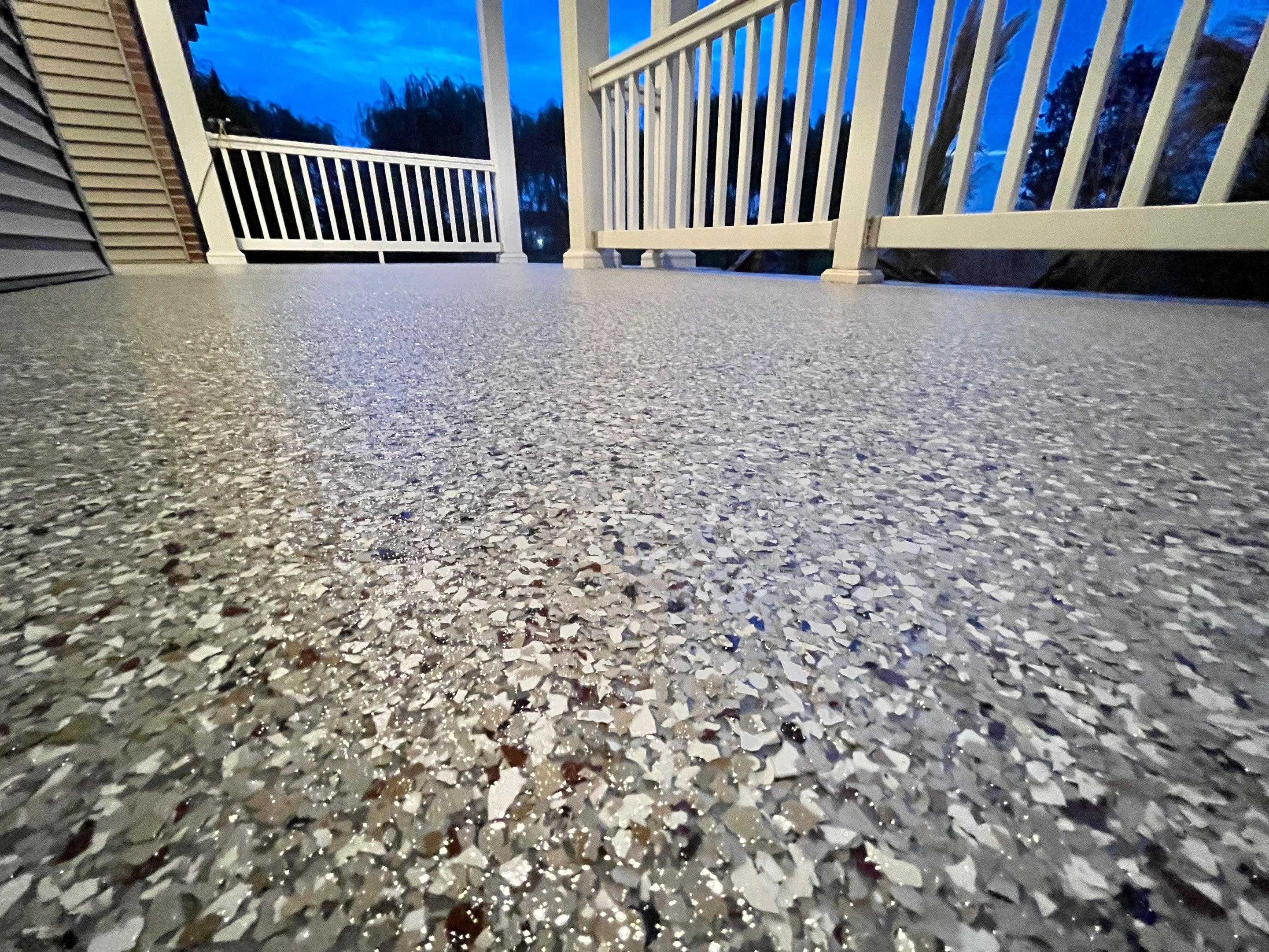 Wombat Flake Front Porch + Garage  by Level 10 Coatings