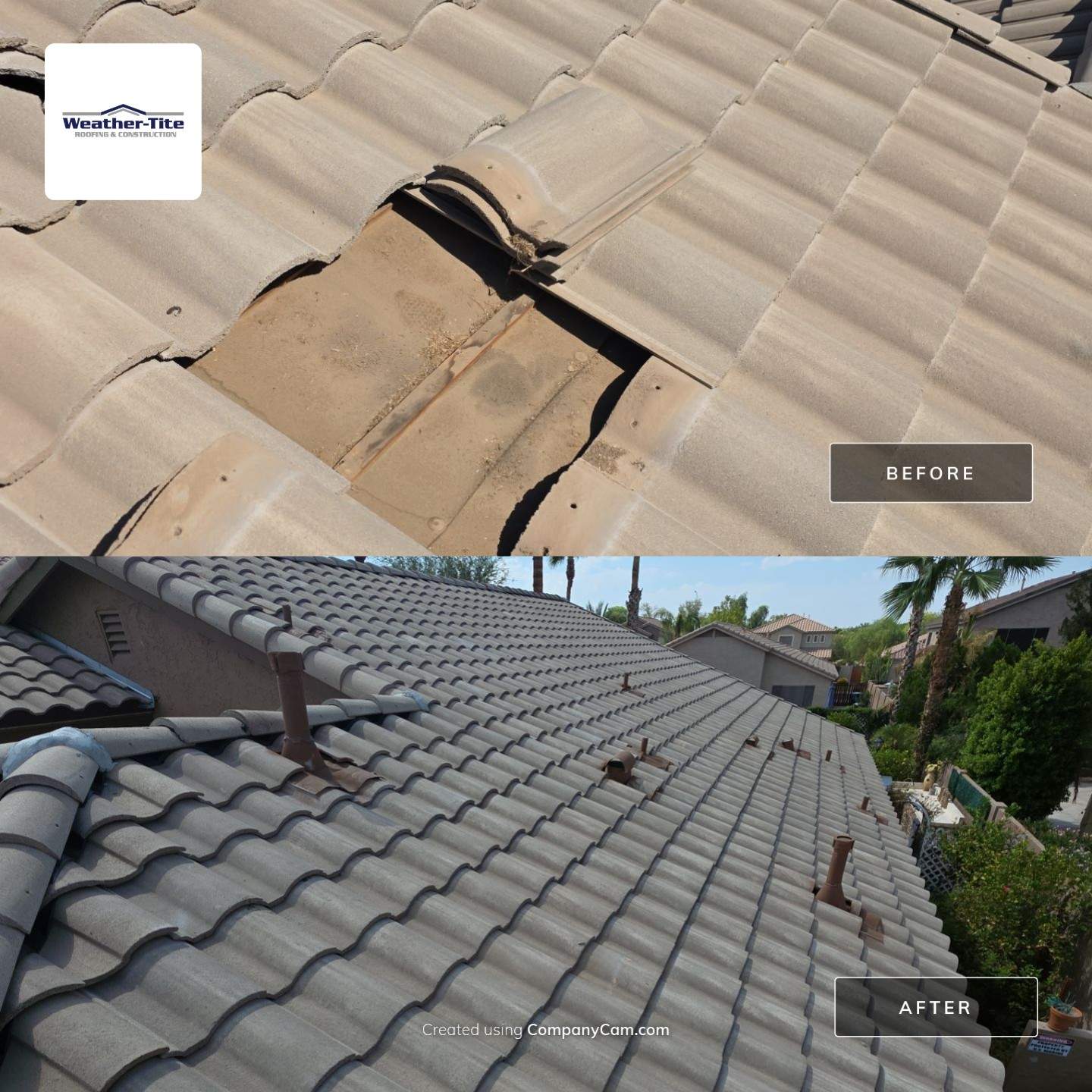 New tile reset for this beautiful home in Chandler by Weather-Tite Roofing