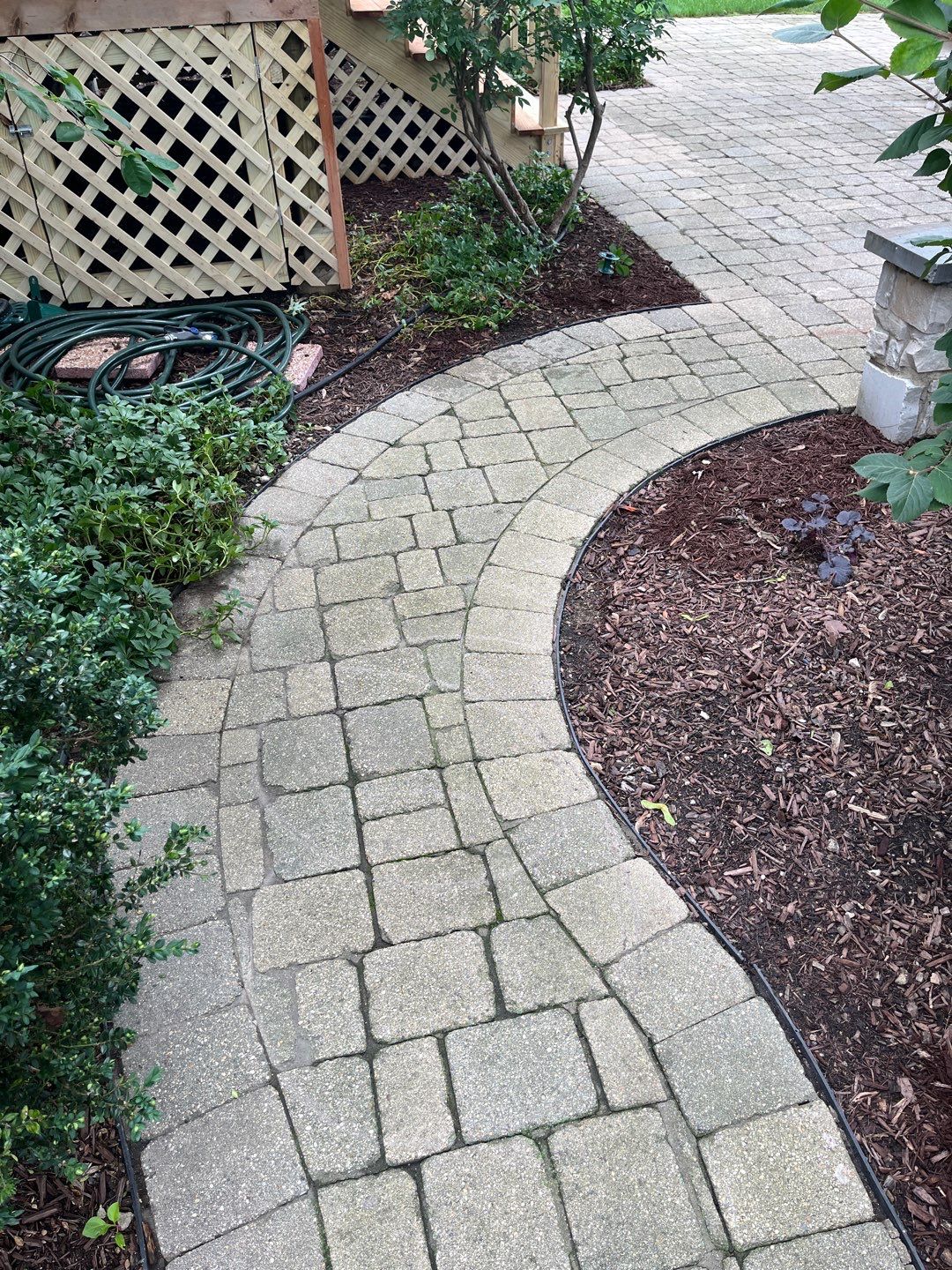 Brick paver cleaning and sanding. by Northern Power Washing LLC.