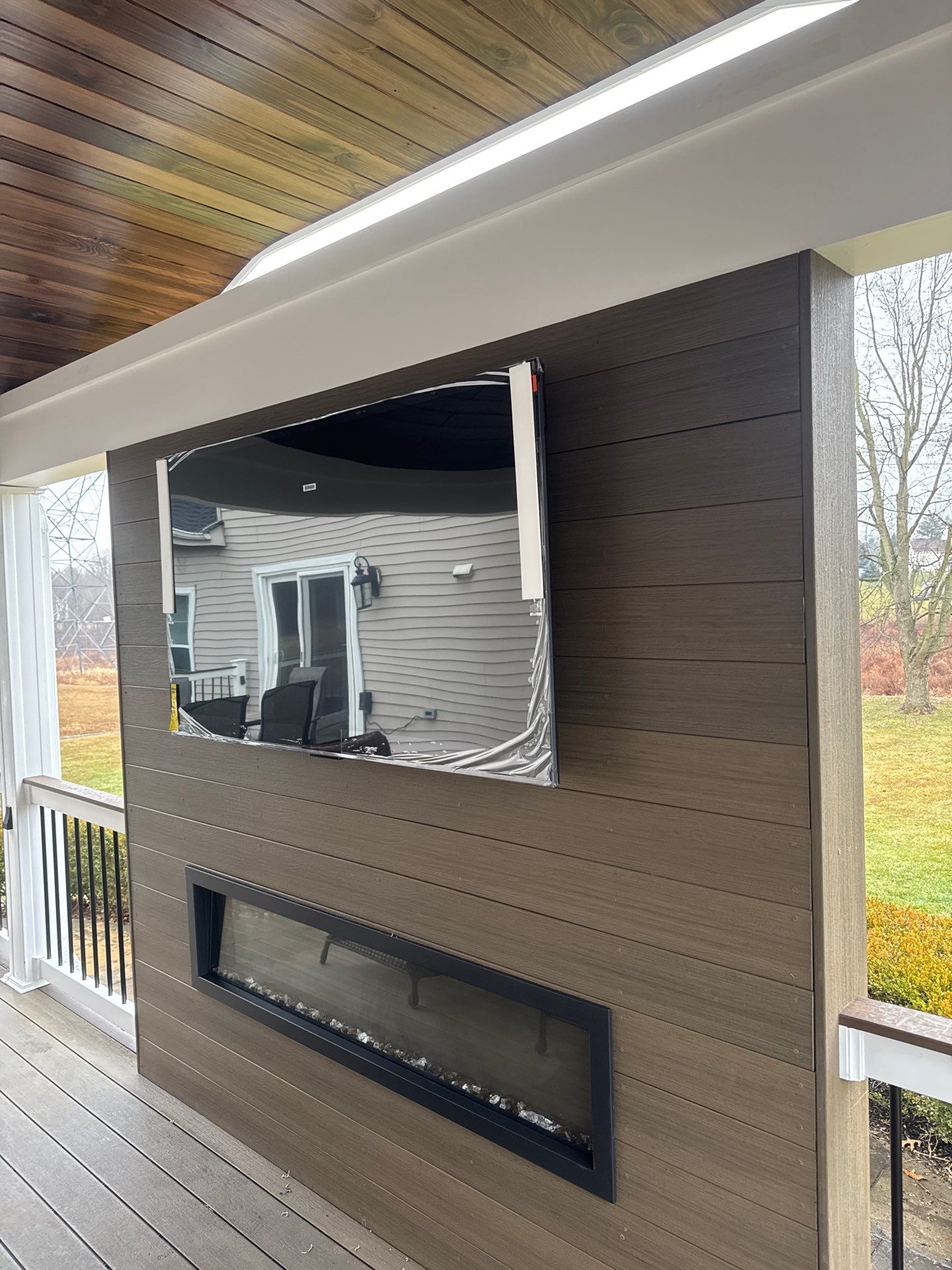 New Deck With a Roof and TV Mount in Raritan, New Jersey by deck guardian