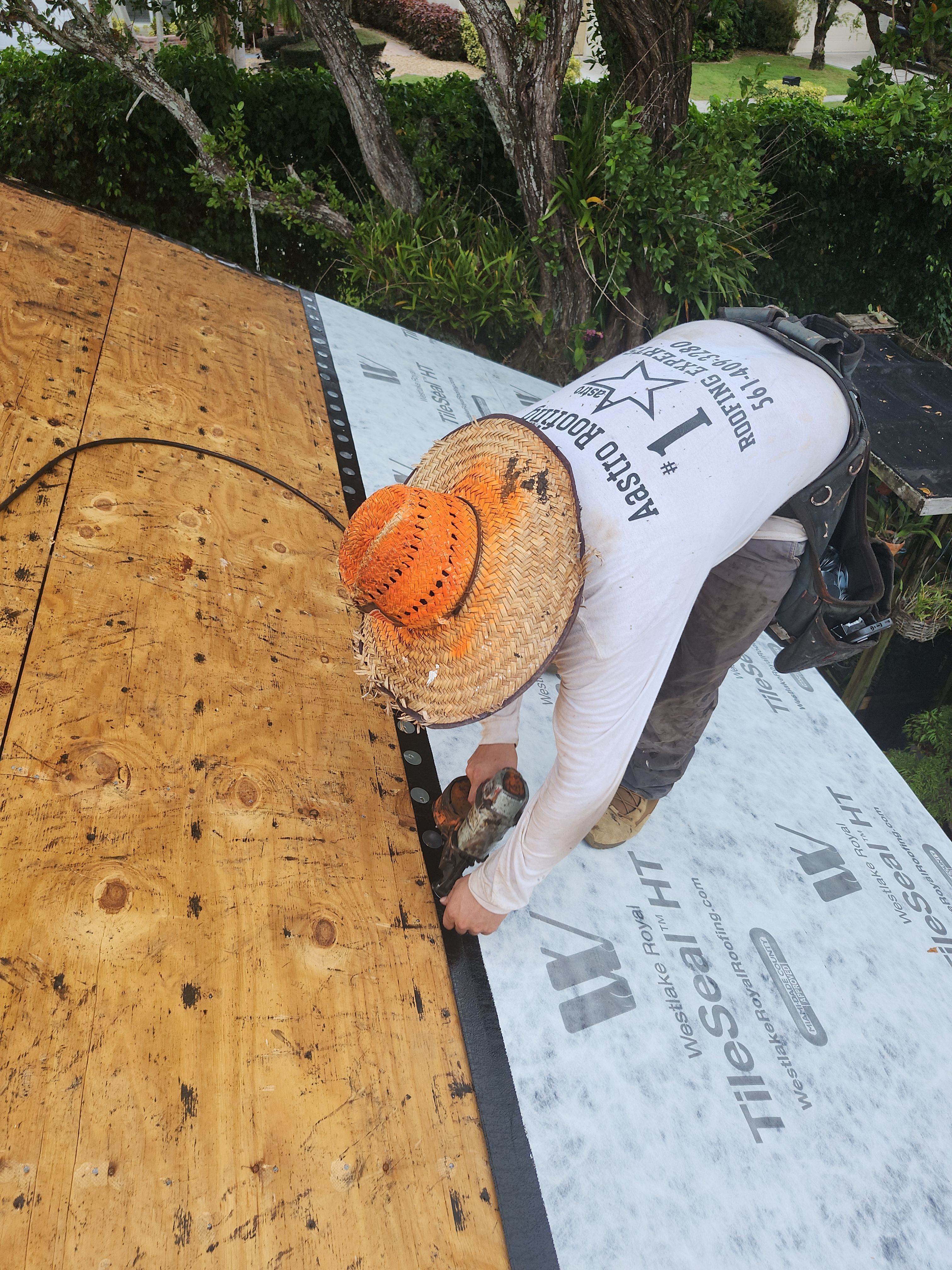 Concrete Tile Roof Replacement and Wood Decking Repair in Boca Raton by Aastro Roofing