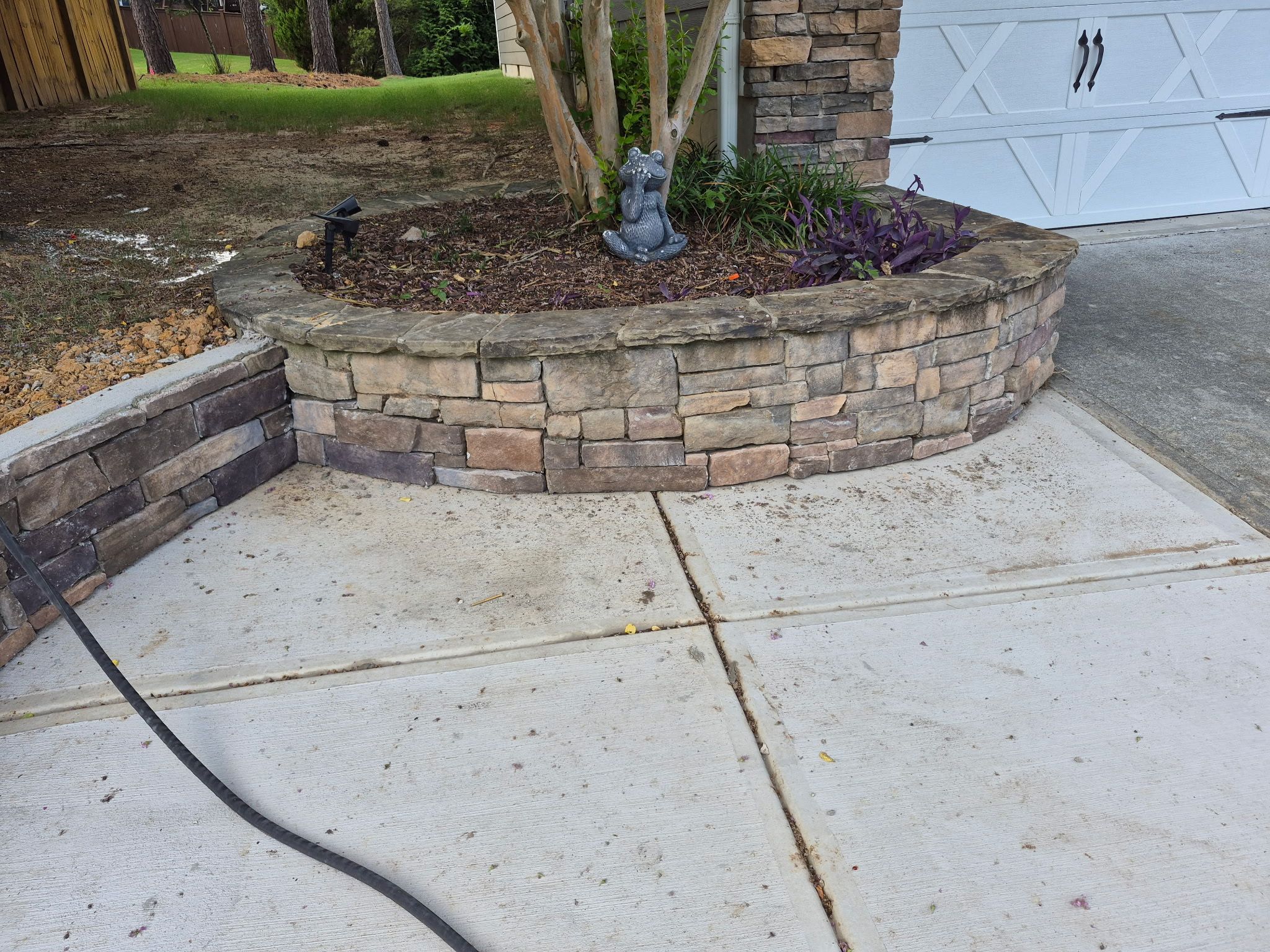 Concrete Driveway Expansion & Retaining Wall | Apex, NC by Elite Remodeling and Design LLC